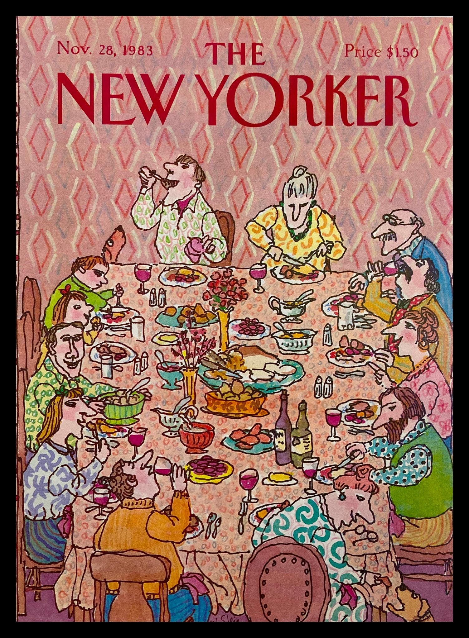 COVER ONLY The New Yorker November 28 1983 A Feast by William Steig No Label