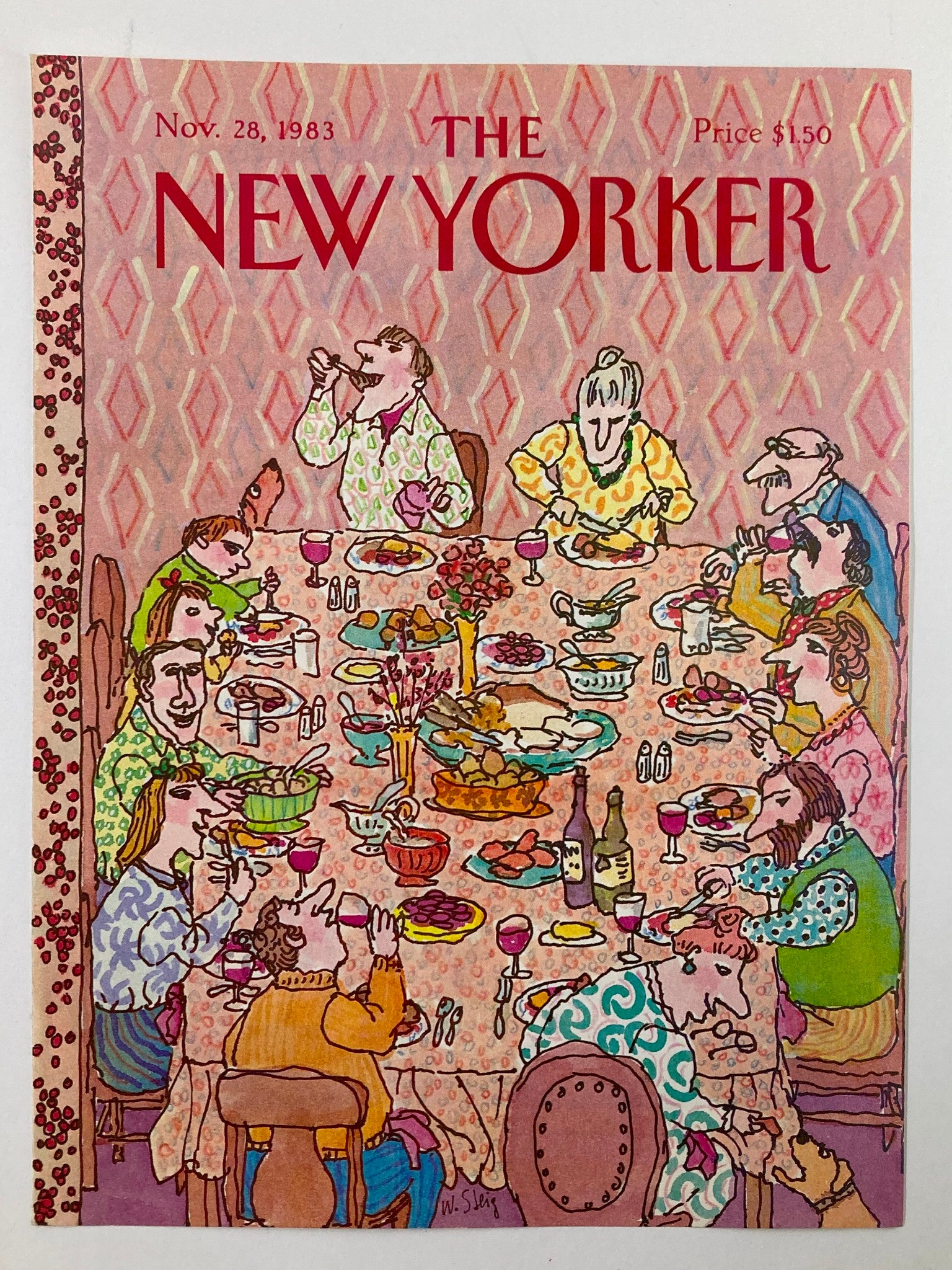 COVER ONLY The New Yorker November 28 1983 A Feast by William Steig No Label