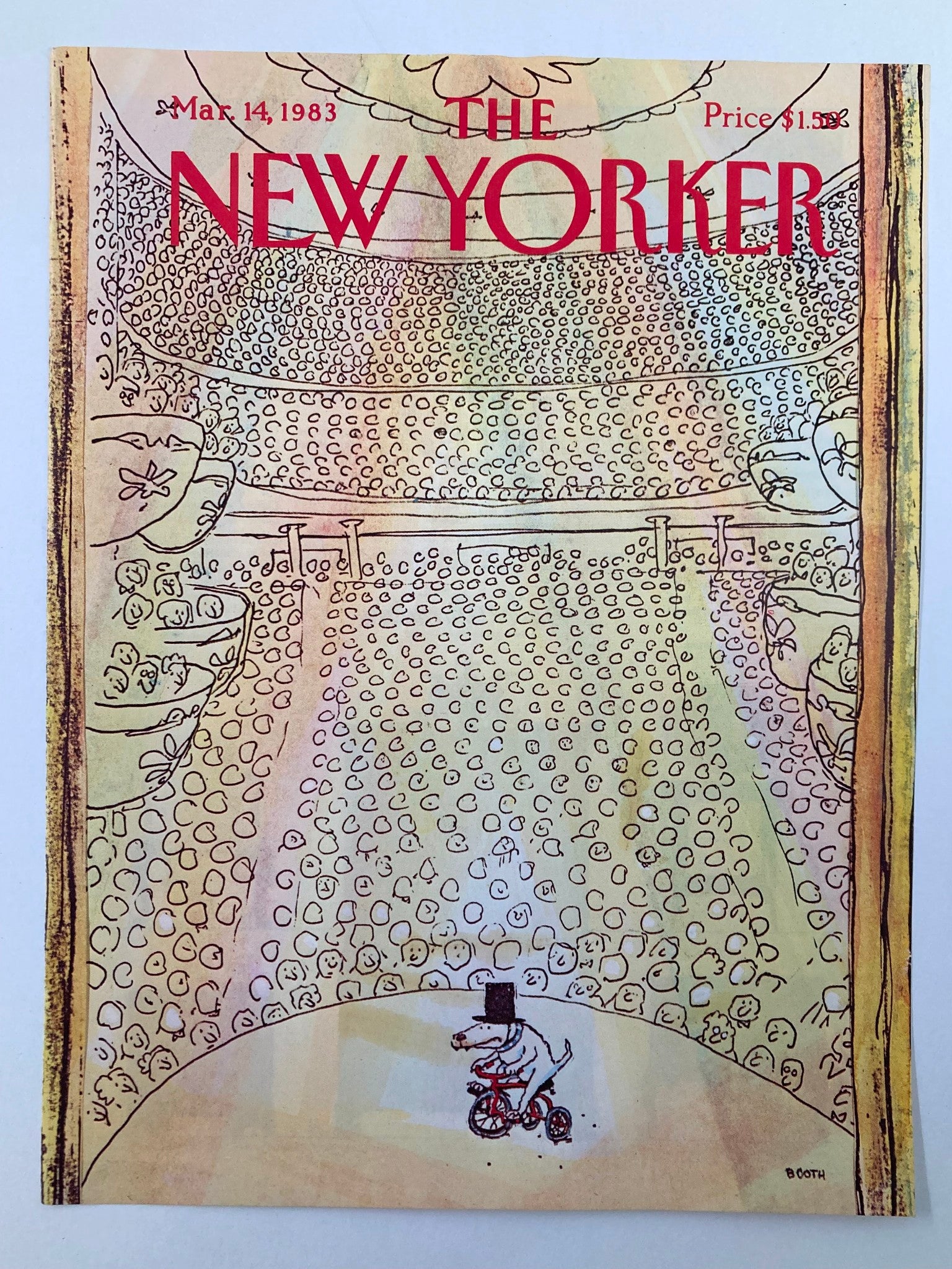 COVER ONLY The New Yorker March 14 1983 Big Crowd by George Booth No Label