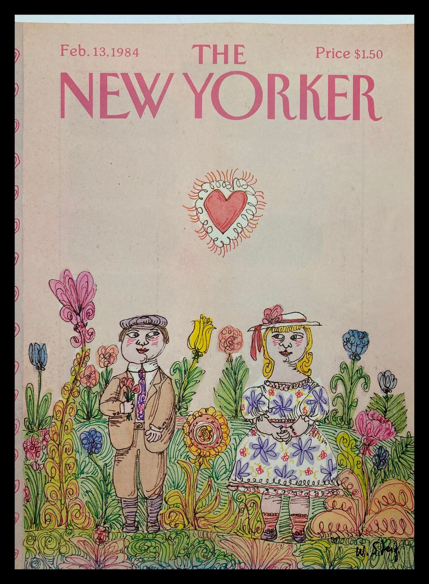 COVER ONLY The New Yorker February 13 1984 Couple by William Steig No Label