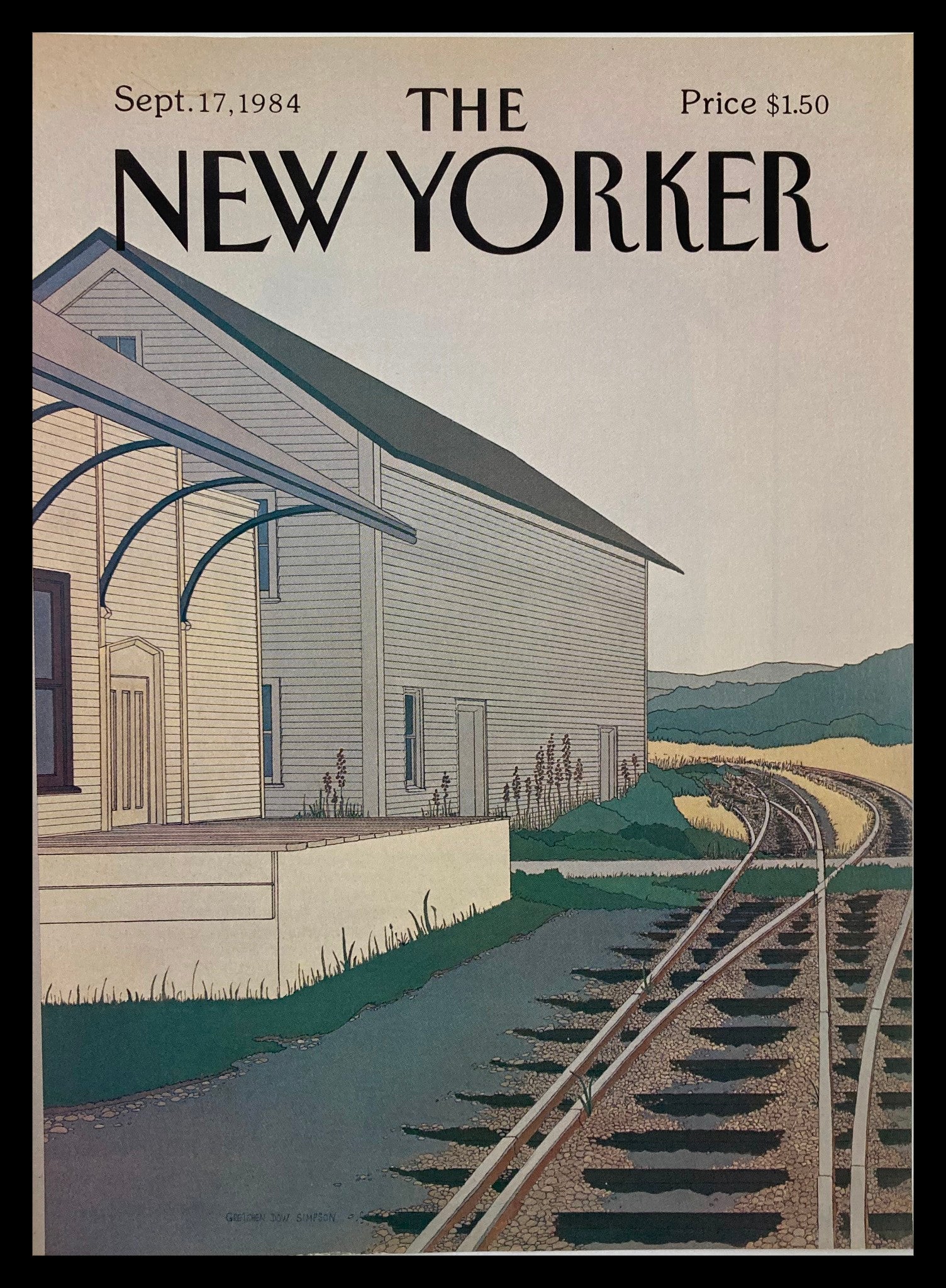 COVER ONLY The New Yorker September 17 1984 Railway by Gretchen Simpson No Label