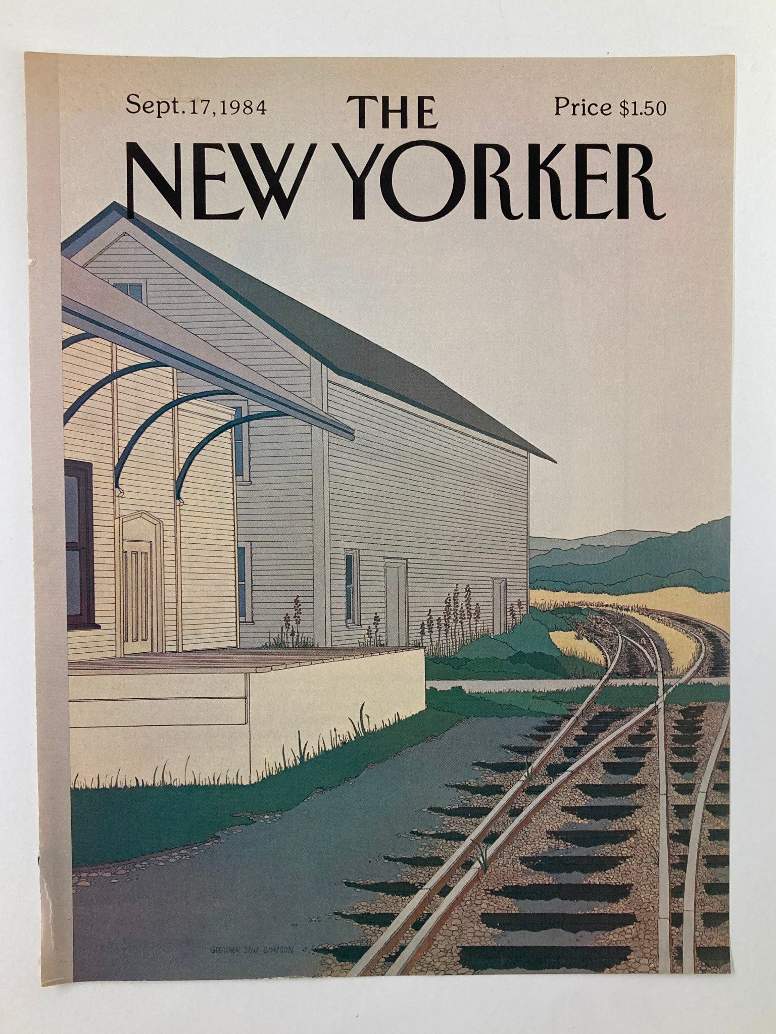 COVER ONLY The New Yorker September 17 1984 Railway by Gretchen Simpson No Label