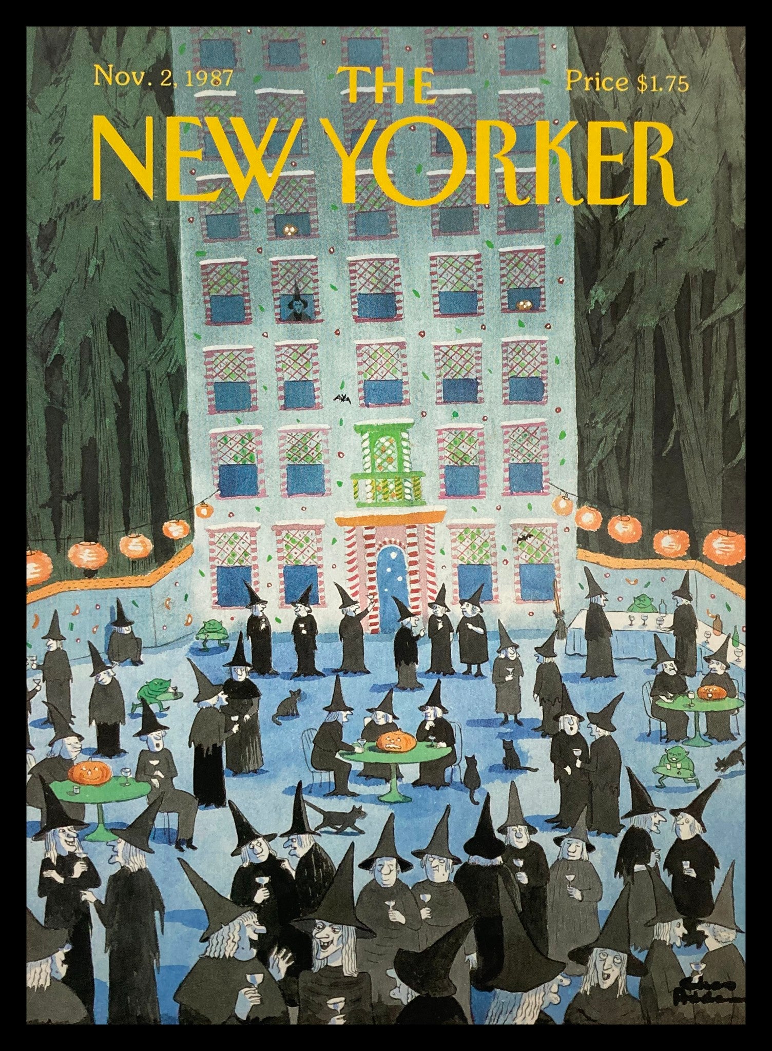 COVER ONLY The New Yorker November 2 1987 Witch Meeting by Chas Addams No Label