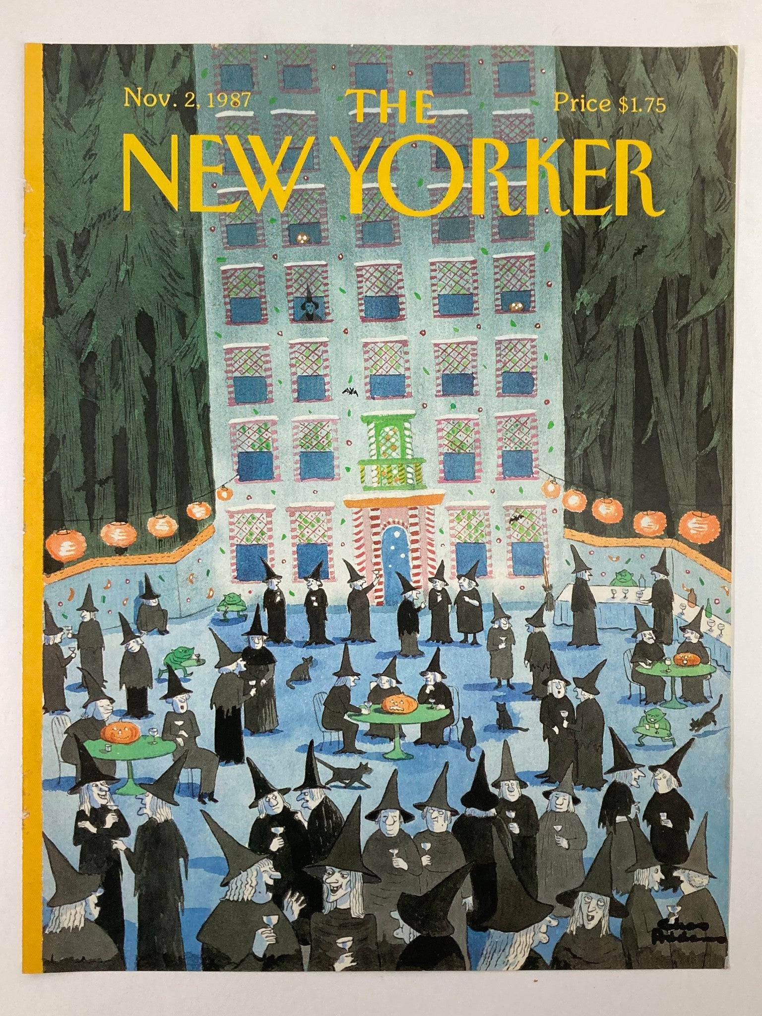 COVER ONLY The New Yorker November 2 1987 Witch Meeting by Chas Addams No Label