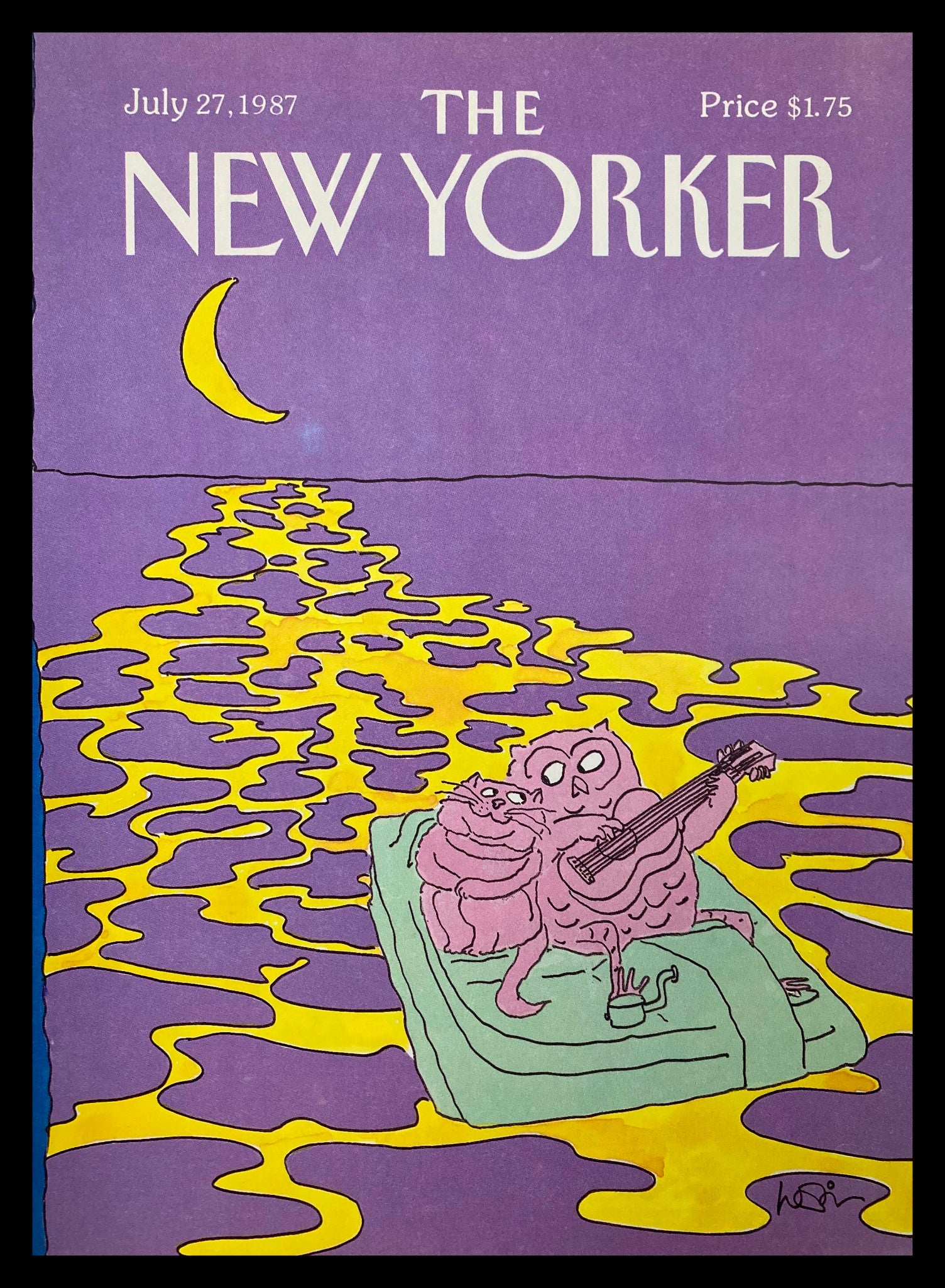 COVER ONLY The New Yorker July 27 1987 Moonlight Date by Heidi Goennel No Label