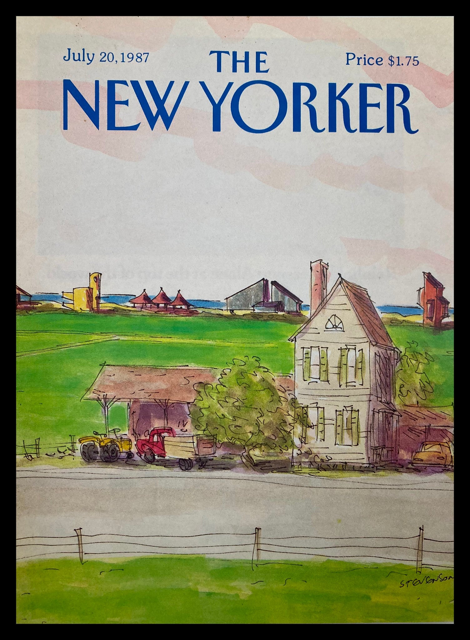 COVER ONLY The New Yorker July 20 1987 By The Bay by James Stevenson No Label