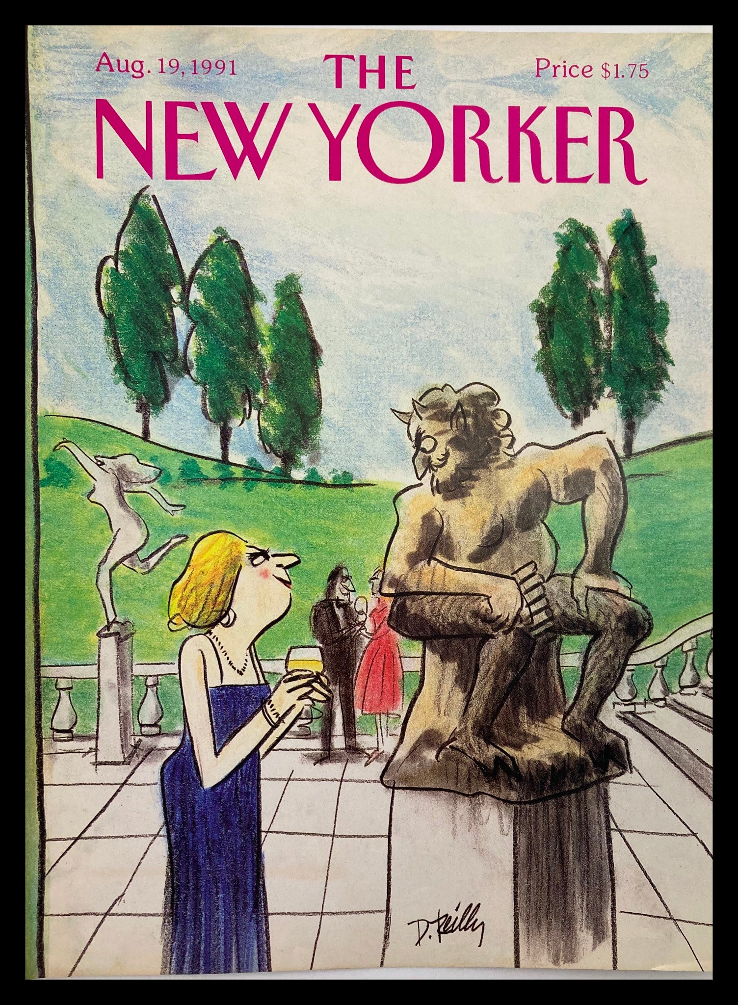 COVER ONLY The New Yorker August 19 1991 Art Visitor by Donald Reilly No Label