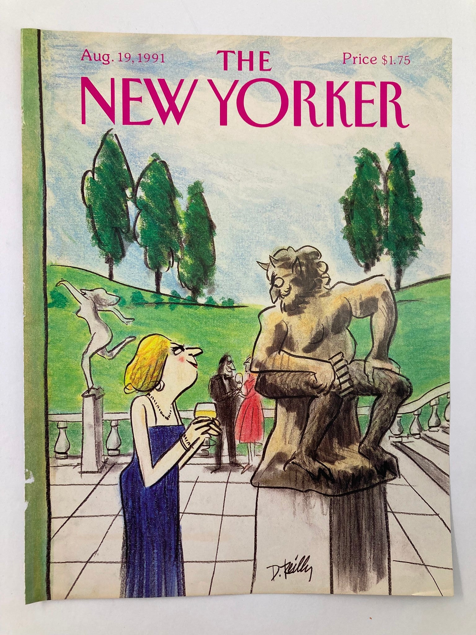 COVER ONLY The New Yorker August 19 1991 Art Visitor by Donald Reilly No Label