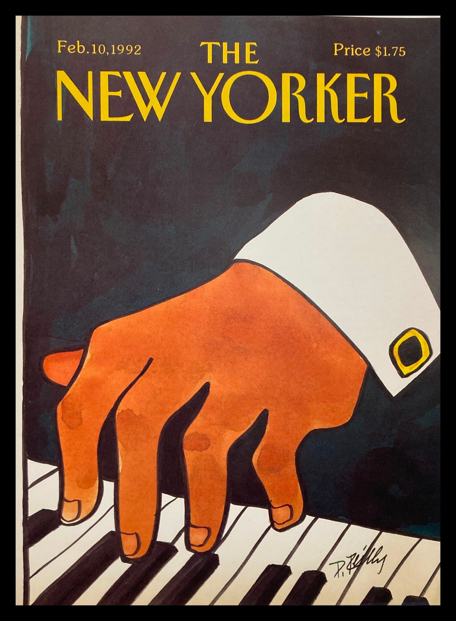 COVER ONLY The New Yorker February 10 1992 Hand Piano by Donald Reilly No Label