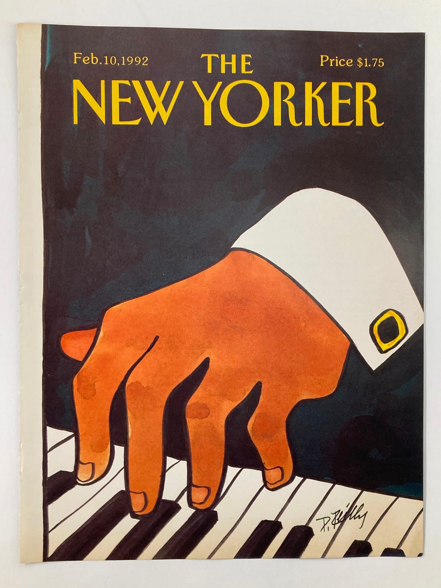 COVER ONLY The New Yorker February 10 1992 Hand Piano by Donald Reilly No Label