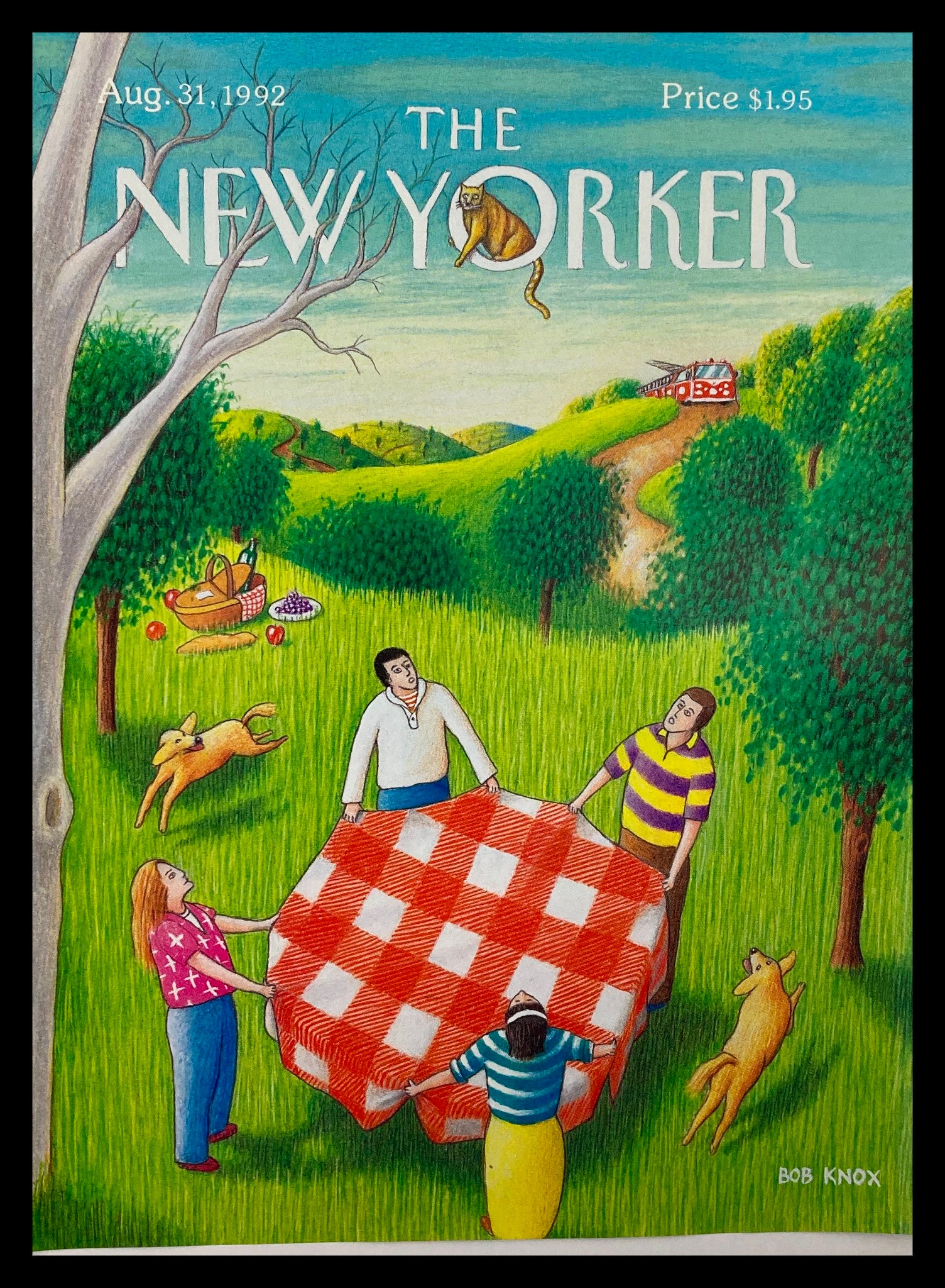 COVER ONLY The New Yorker August 31 1992 Family Day by Bob Knox No Label