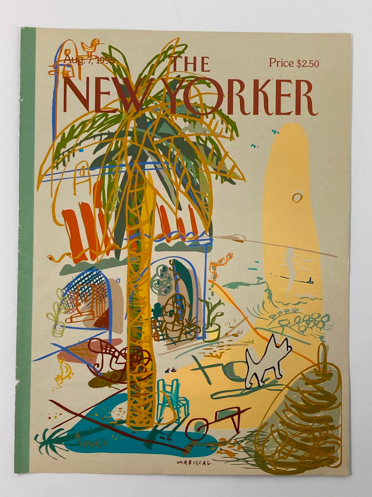 COVER ONLY The New Yorker August 7 1995 Dog in Florida by Mariscal No Label