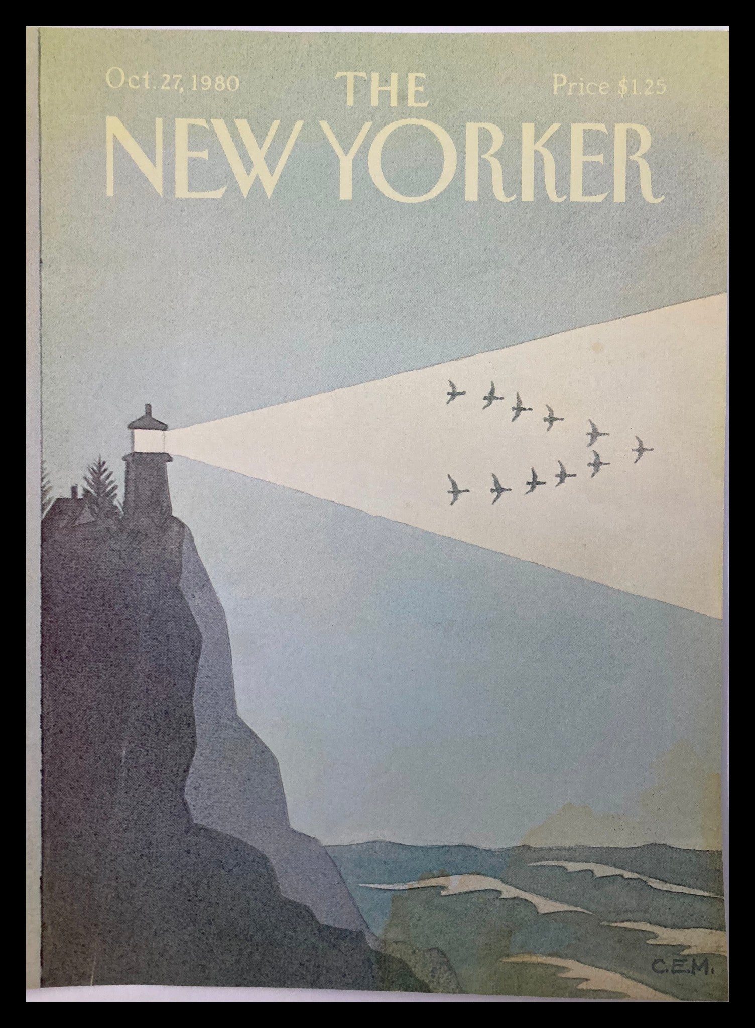 COVER ONLY The New Yorker October 27 1980 Flock of Birds by C. Martin No Label