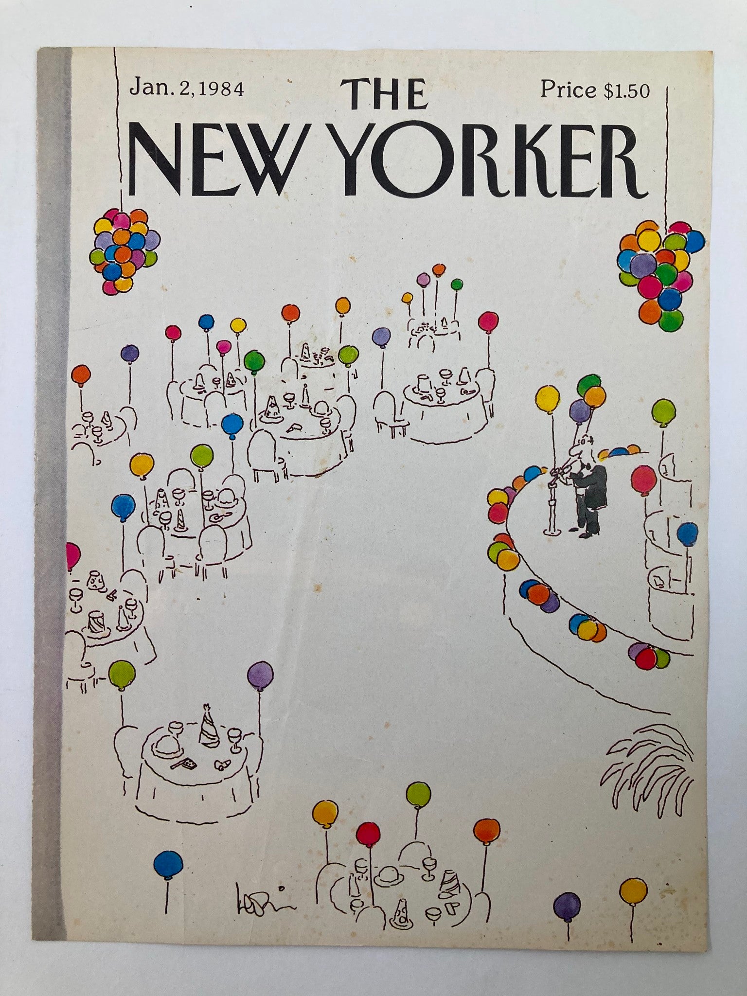 COVER ONLY The New Yorker January 2 1984 Party by Heidi Goennel No Label