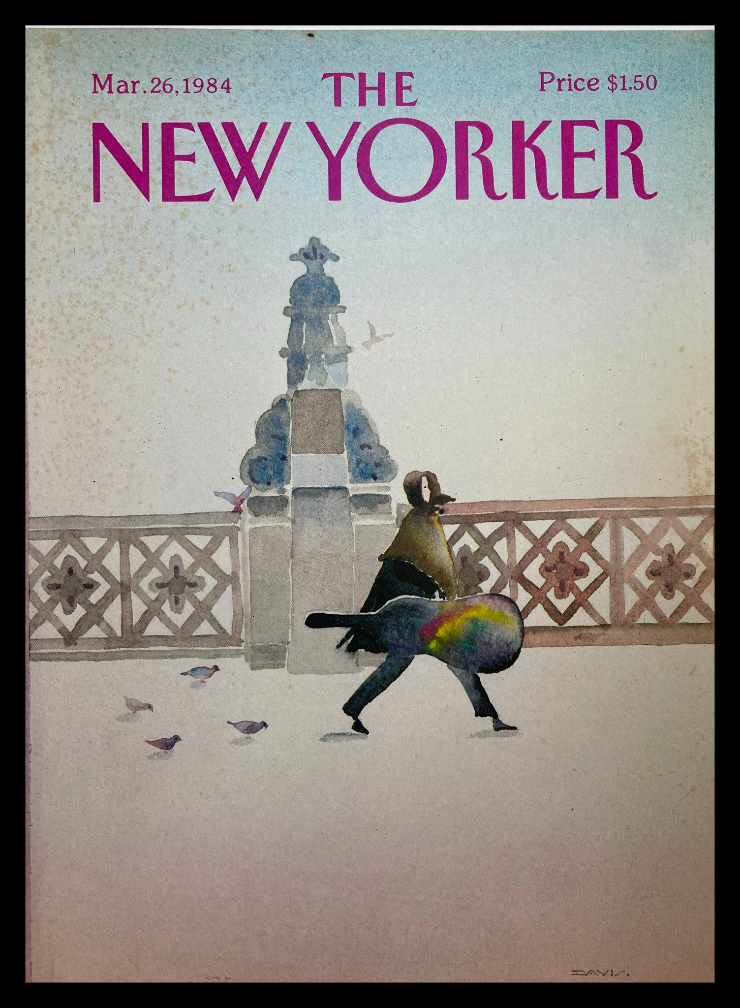 COVER ONLY The New Yorker March 26 1984 Musician by Susan Davis No Label