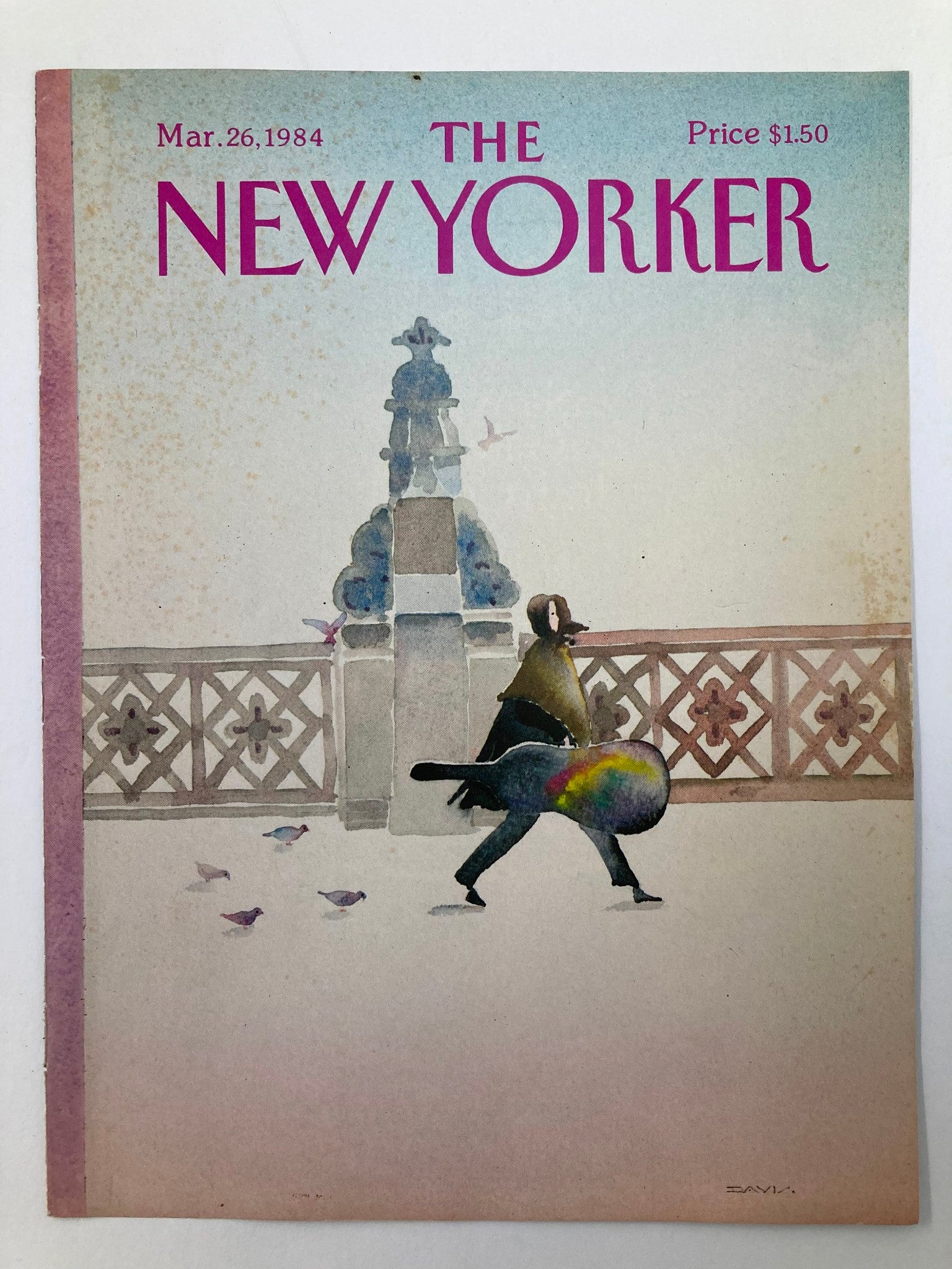 COVER ONLY The New Yorker March 26 1984 Musician by Susan Davis No Label