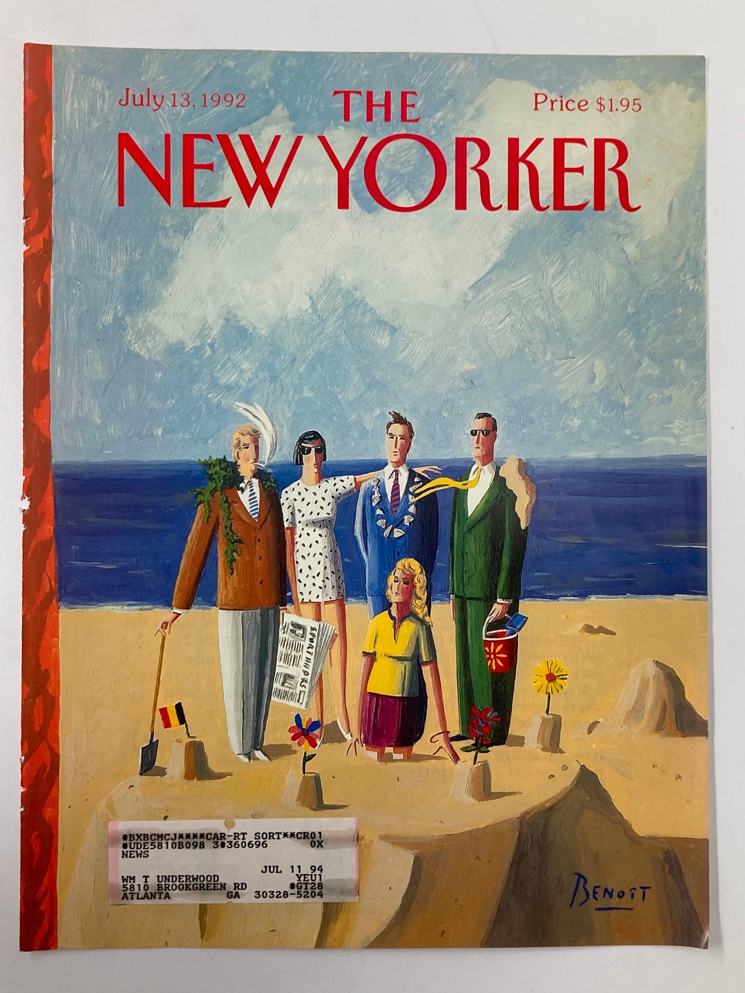 COVER ONLY The New Yorker July 13 1992 Beach Owners by Chris Benoit