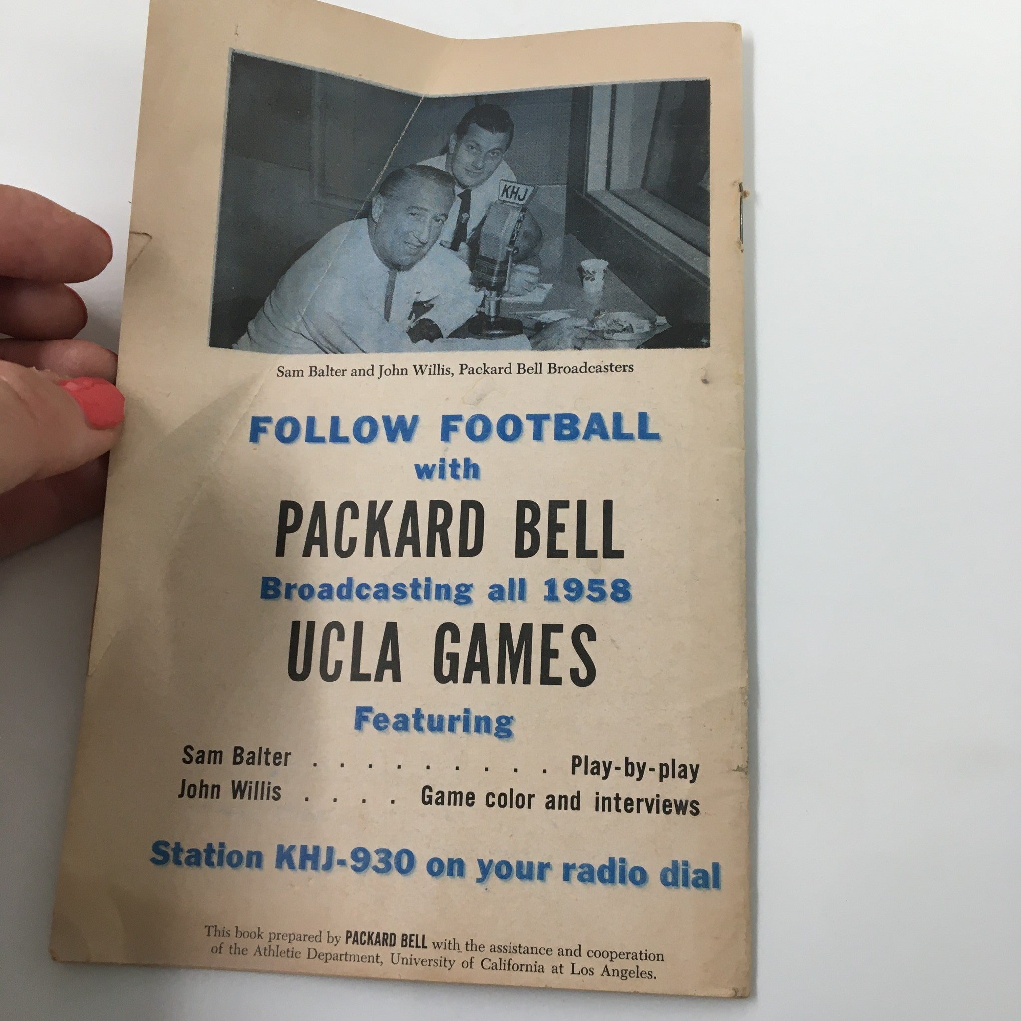 1958 NCAA Packard Bell UCLA Bruins Football Official Program