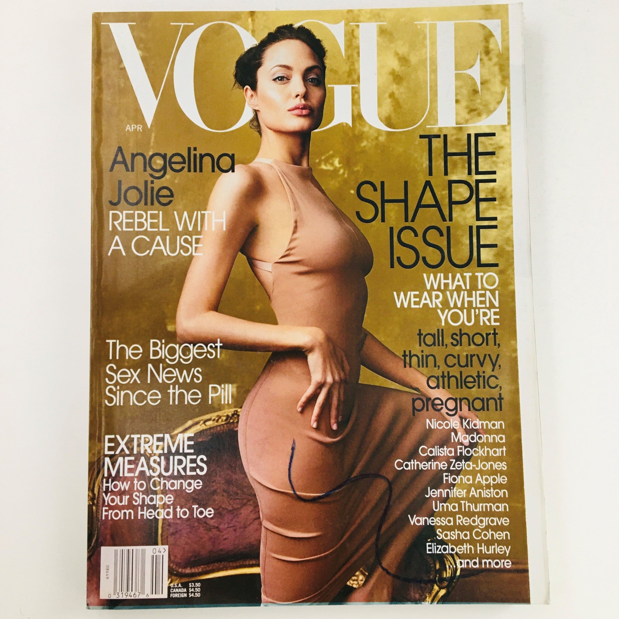 Vogue Magazine April 2002 American Actress Angelina Jolie, No Label