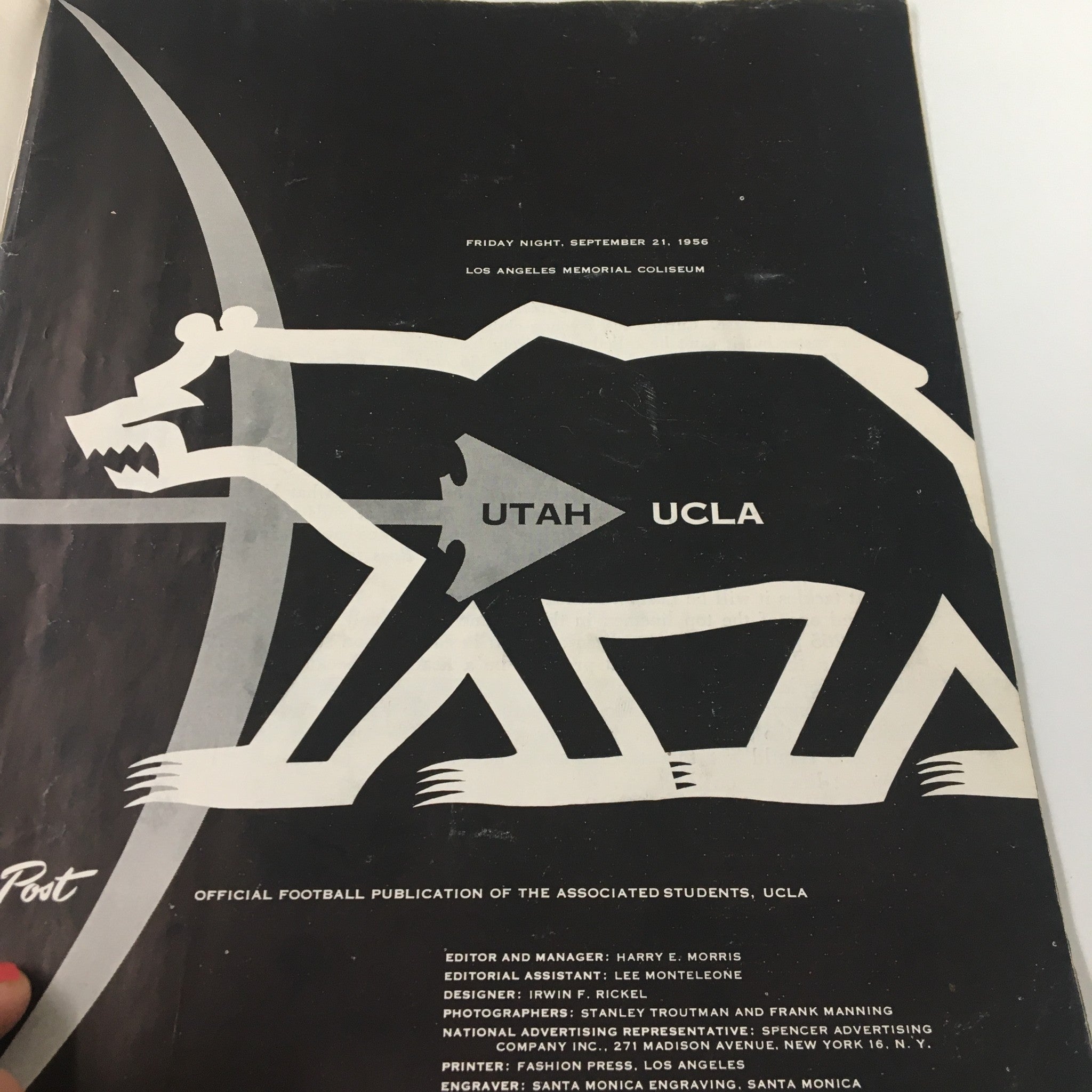 1956 NCAA Football Utah Utes vs UCLA Bruins The Goal Post Official Program