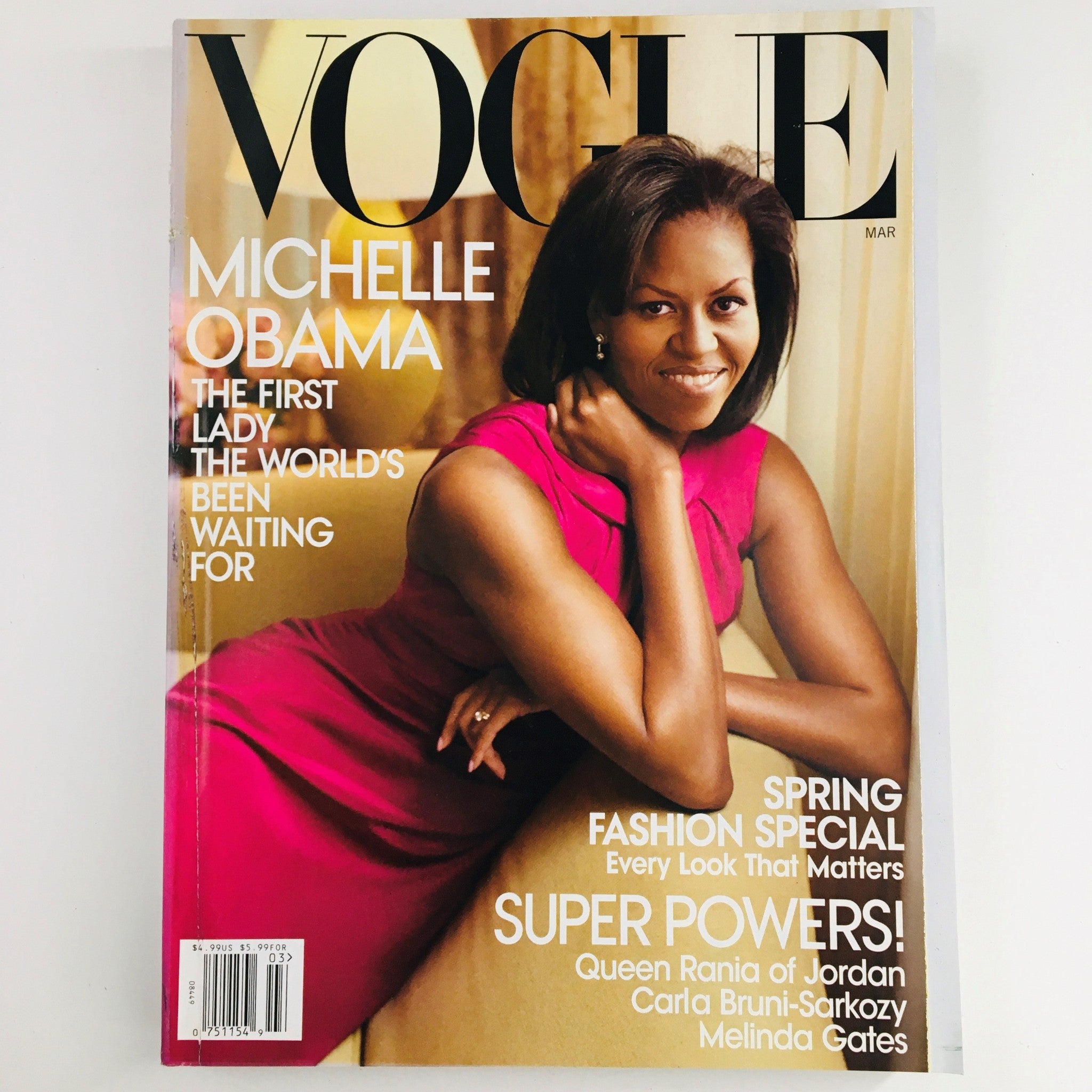 Vogue Magazine March 2009 Former First Lady Michelle Obama, No Label VG