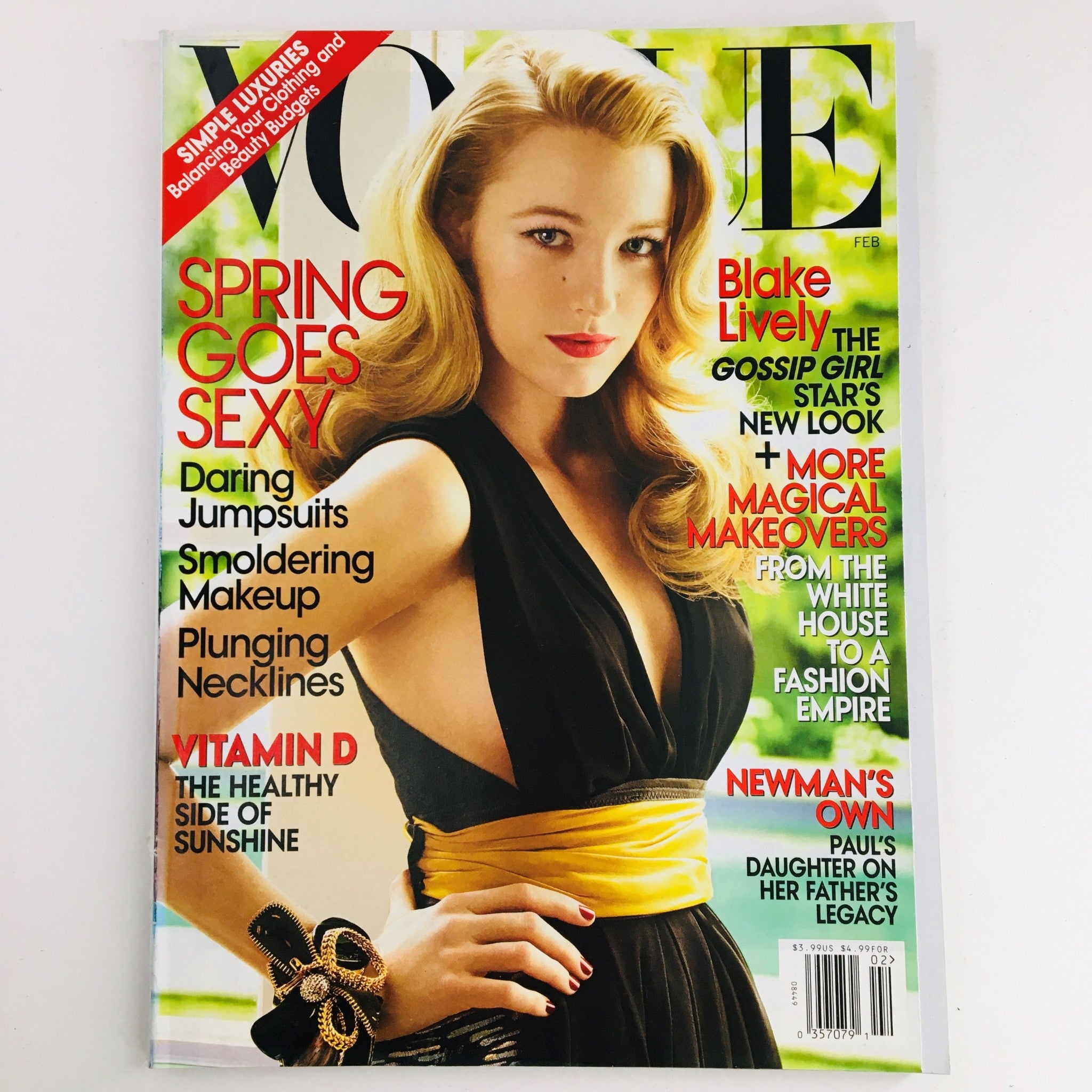 Vogue Magazine February 2009 American Actress Blake Lively, No Label VG