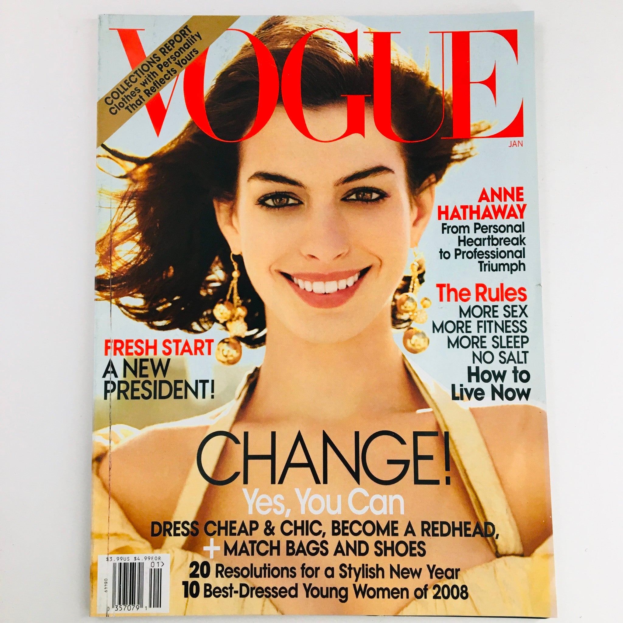 Vogue Magazine January 2009 American Actress Anne Hathaway, No Label VG