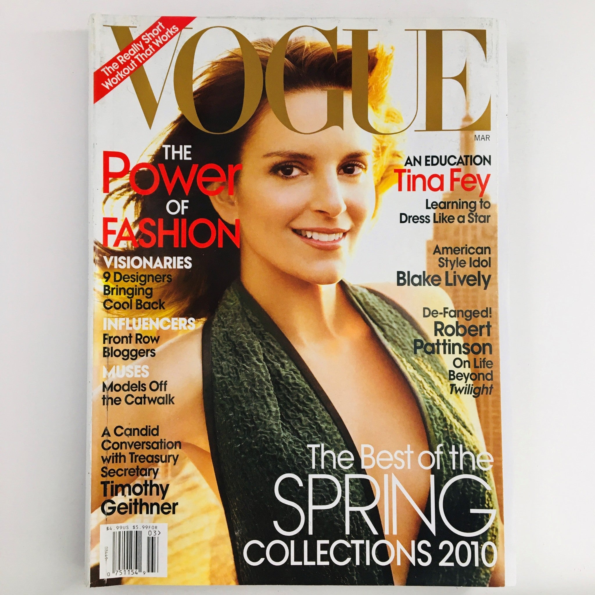 Vogue Magazine March 2010 American Actress Comedian Tina Fey, No Label VG