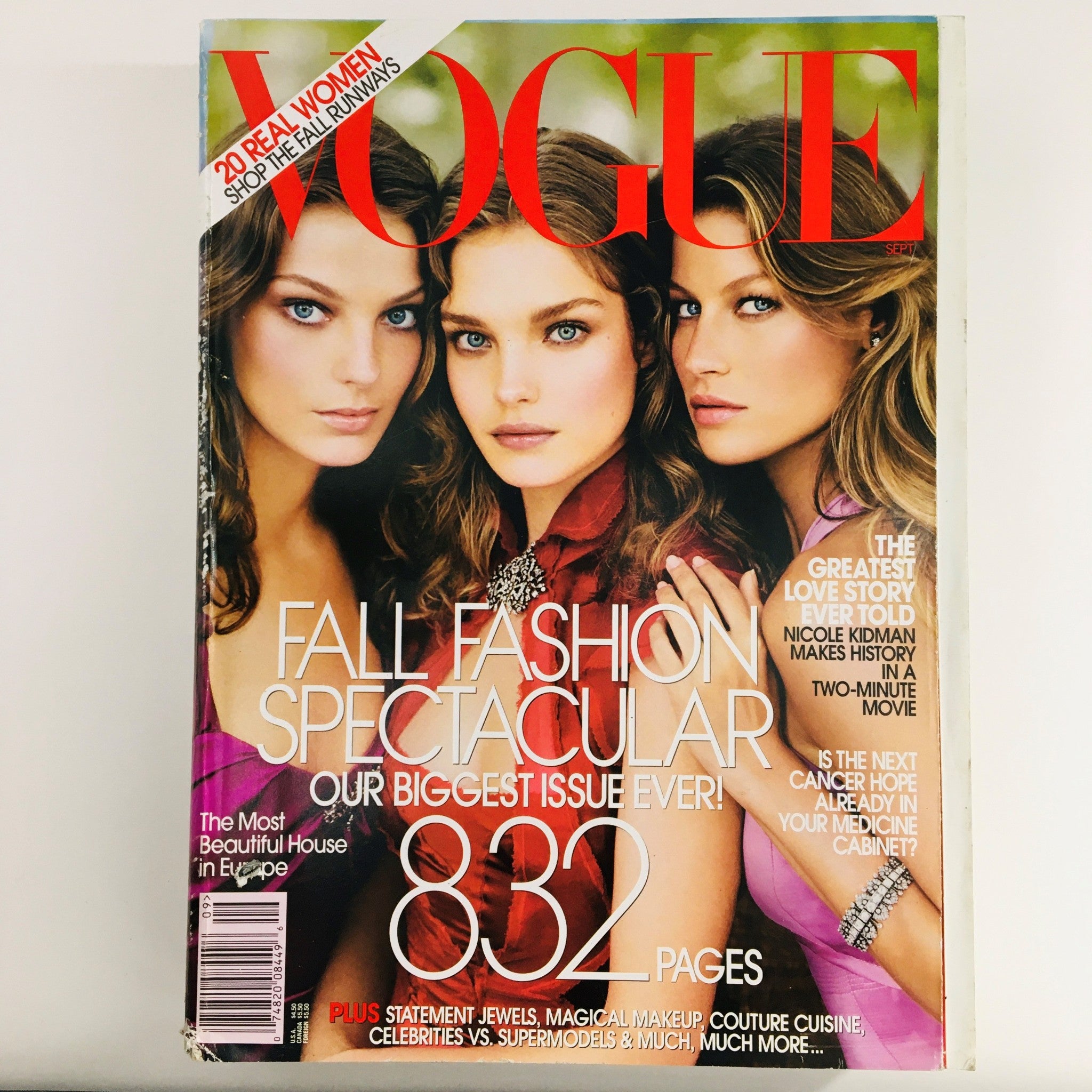 Vogue Magazine September 2004 Daria Werbowy, Liya & Gisele Bündchen, No Label