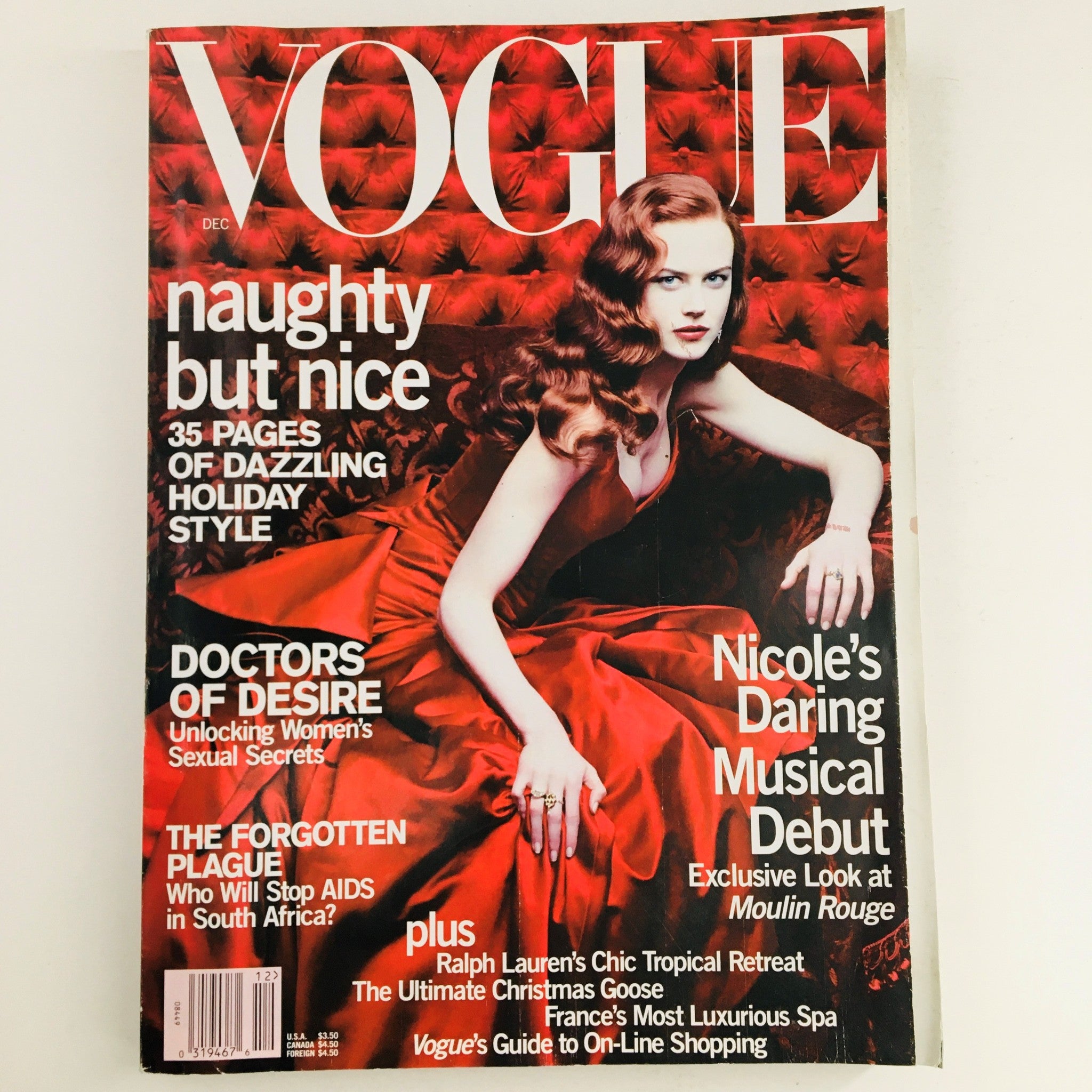 Vogue Magazine December 2000 Australian Actress Nicole Kidman, No Label