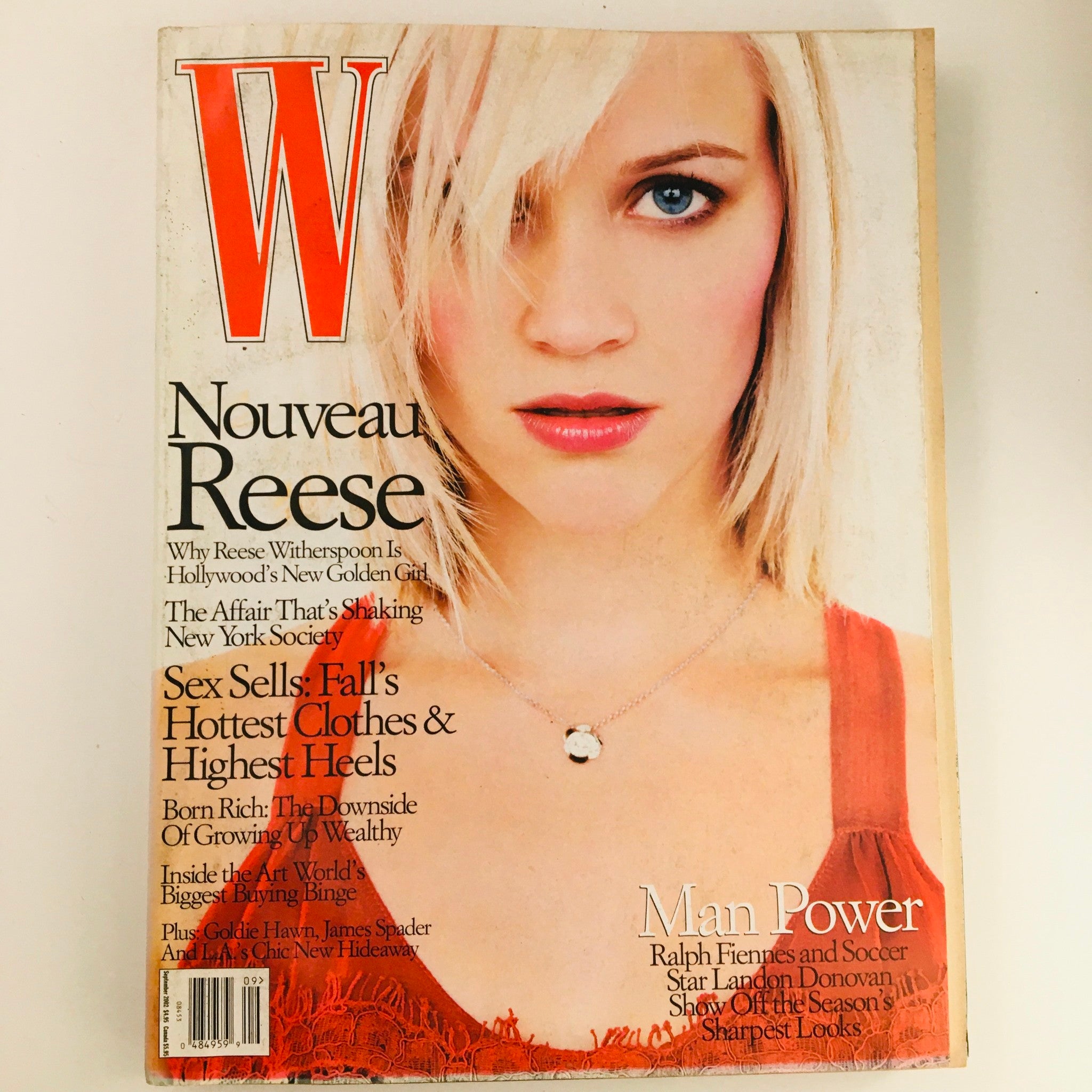 W Magazine September 2002 American Actress Reese Witherspoon Red Neck, No Label