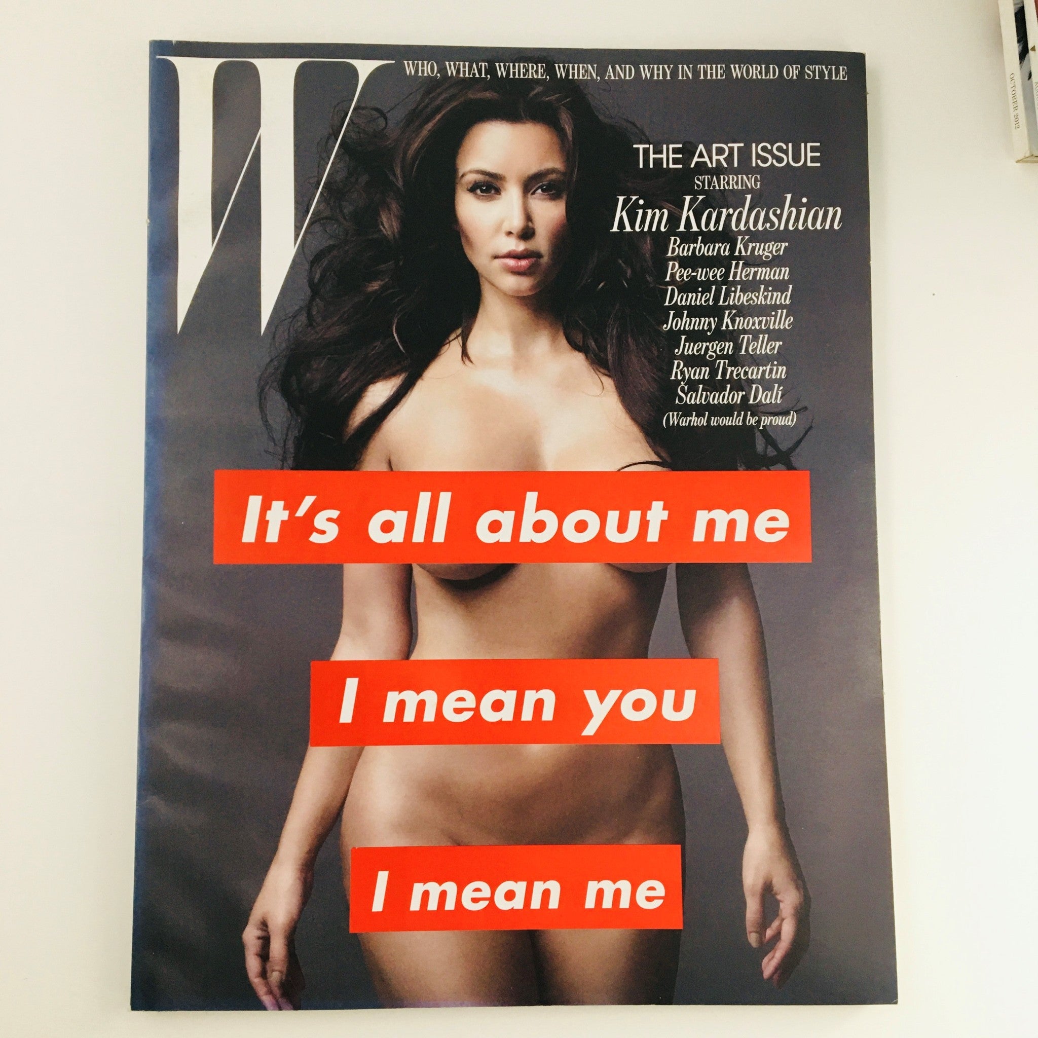 W Magazine November 2010 Socialite Kim Kardashian in The Art Issue, No Label