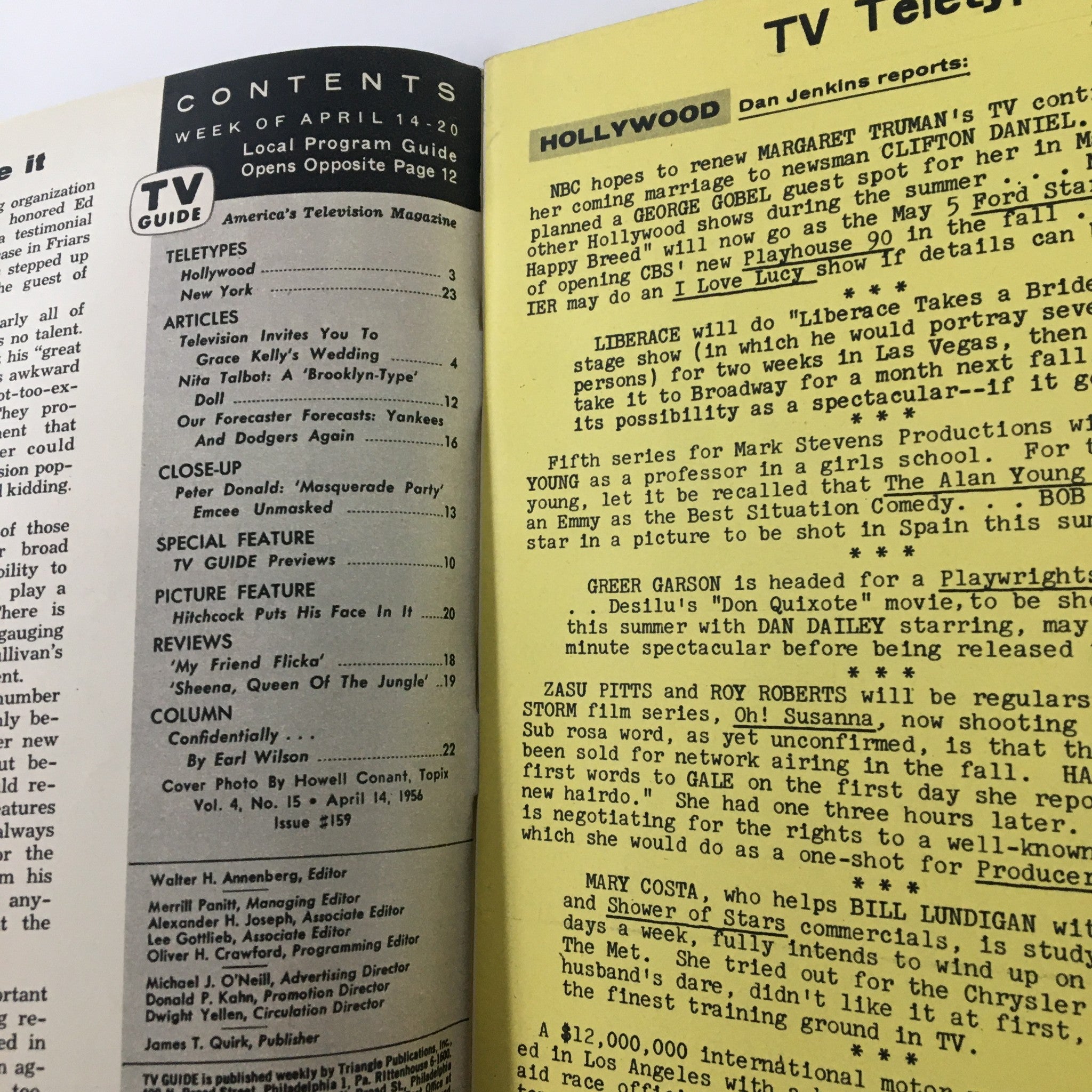 TV Guide Magazine April 14 1956 Grace Kelly Pittsburgh Edition No Label
