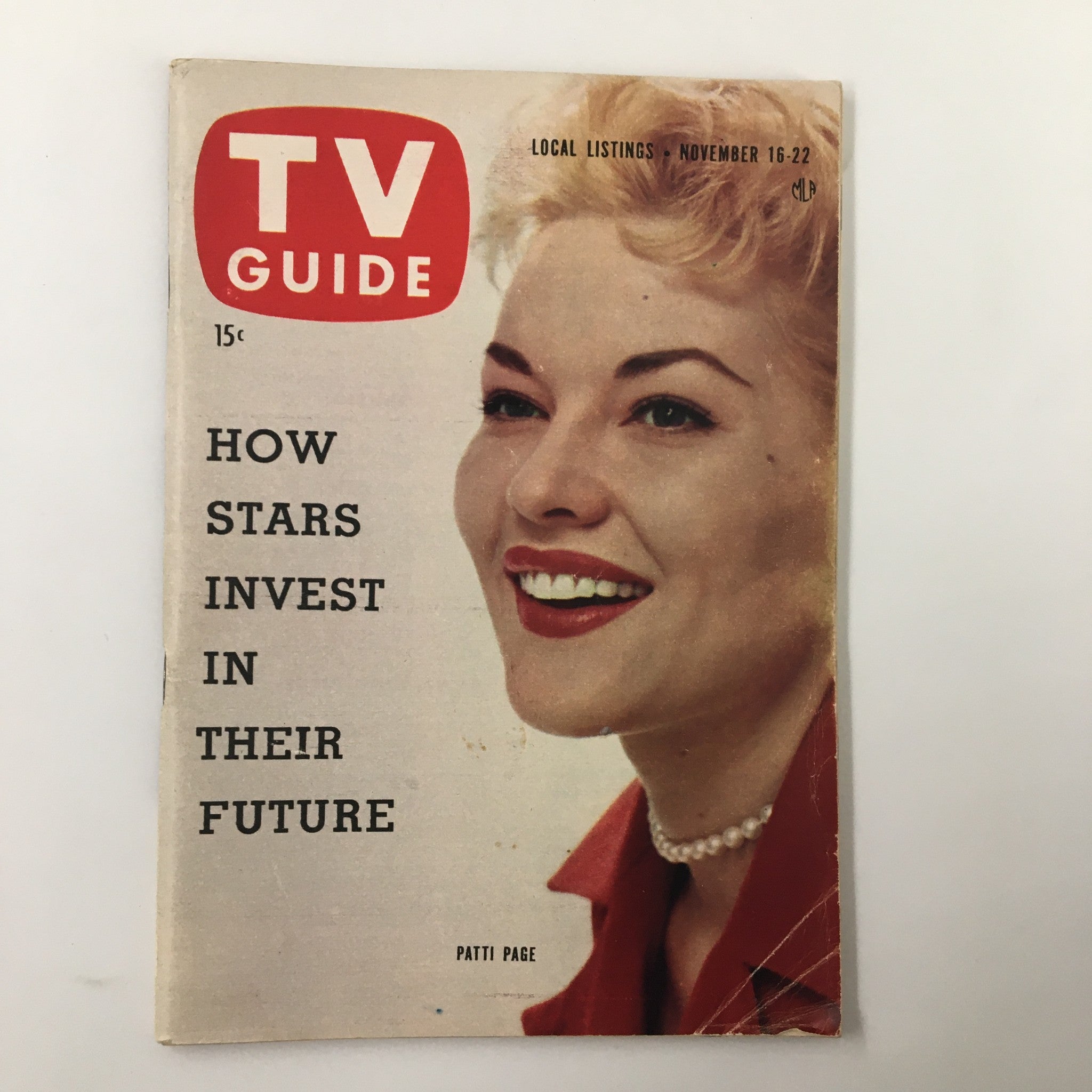 TV Guide Magazine November 16 1957 Patti Page Pittsburgh Edition No Label