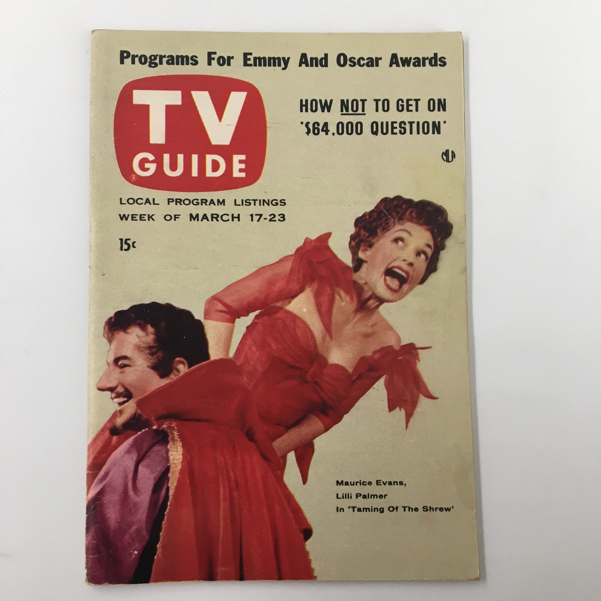 TV Guide Magazine March 17 1956 Maurice Evans, Lilli Palmer Pittsburgh Edition