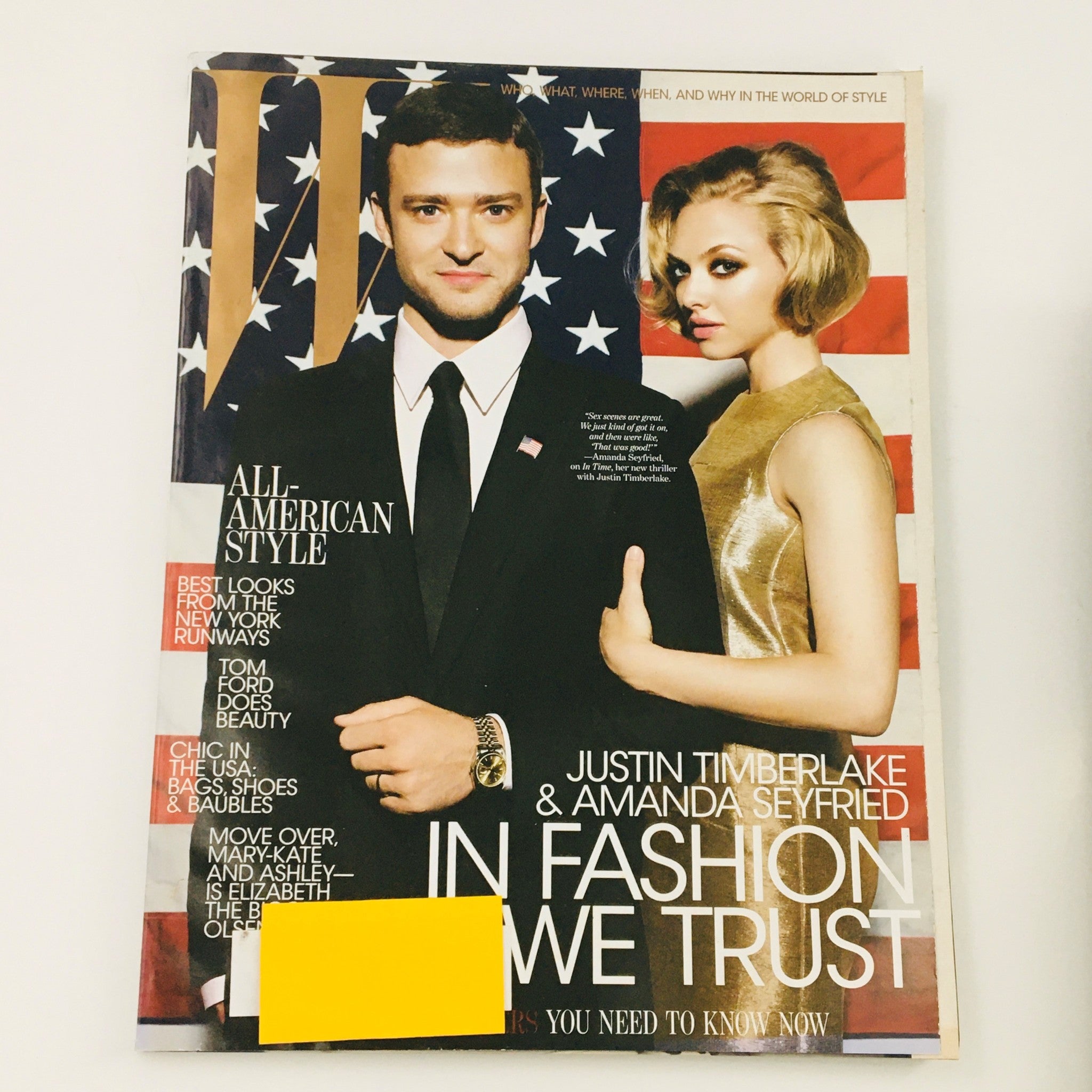 W Magazine October 2011 Justin Timberlake & Mila Kunis in All-American Style