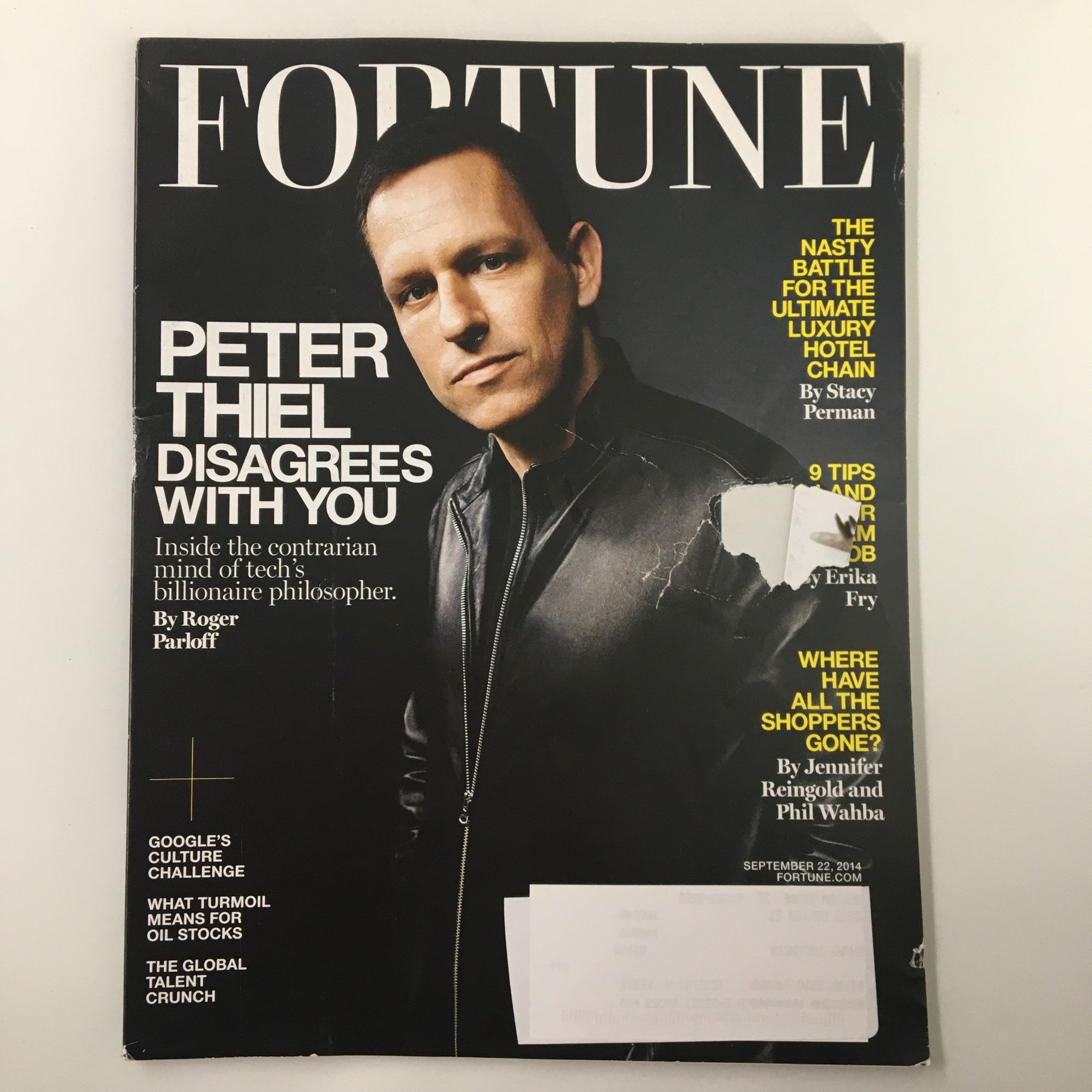 Fortune Magazine September 22 2014 Peter Thiel Billionaire Philosopher