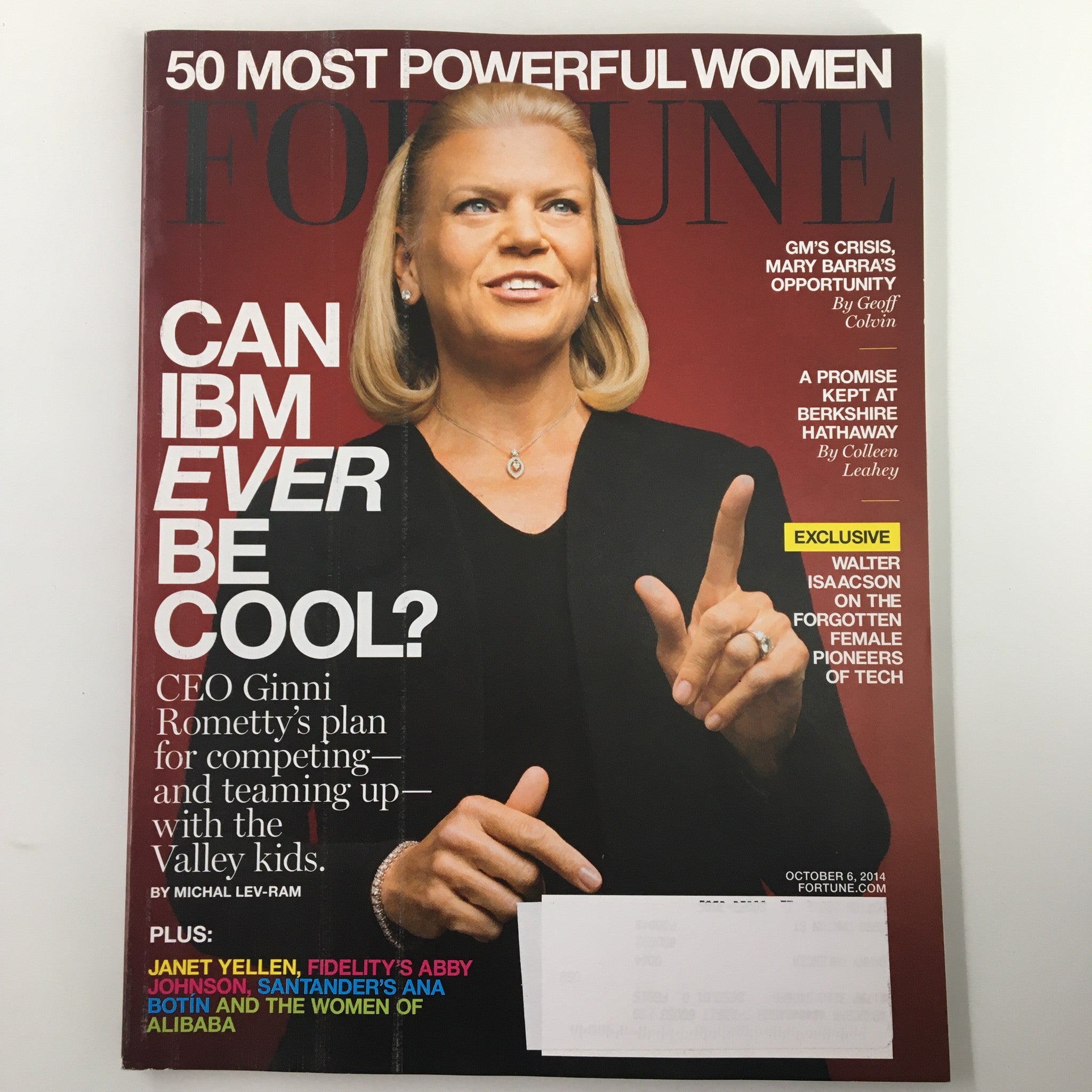 Fortune Magazine October 6 2014 CEO Ginni Rometty Teaming Up with Valley Kids