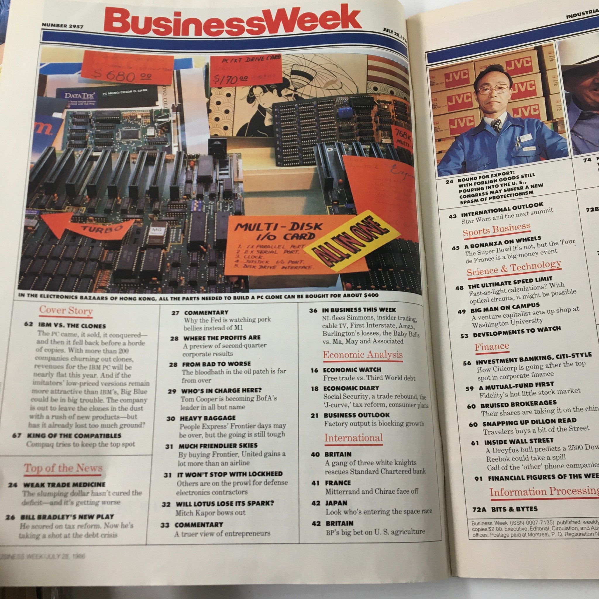 Business Week Magazine July 28 1986 IBM vs The Clones from Taiwan to Texas