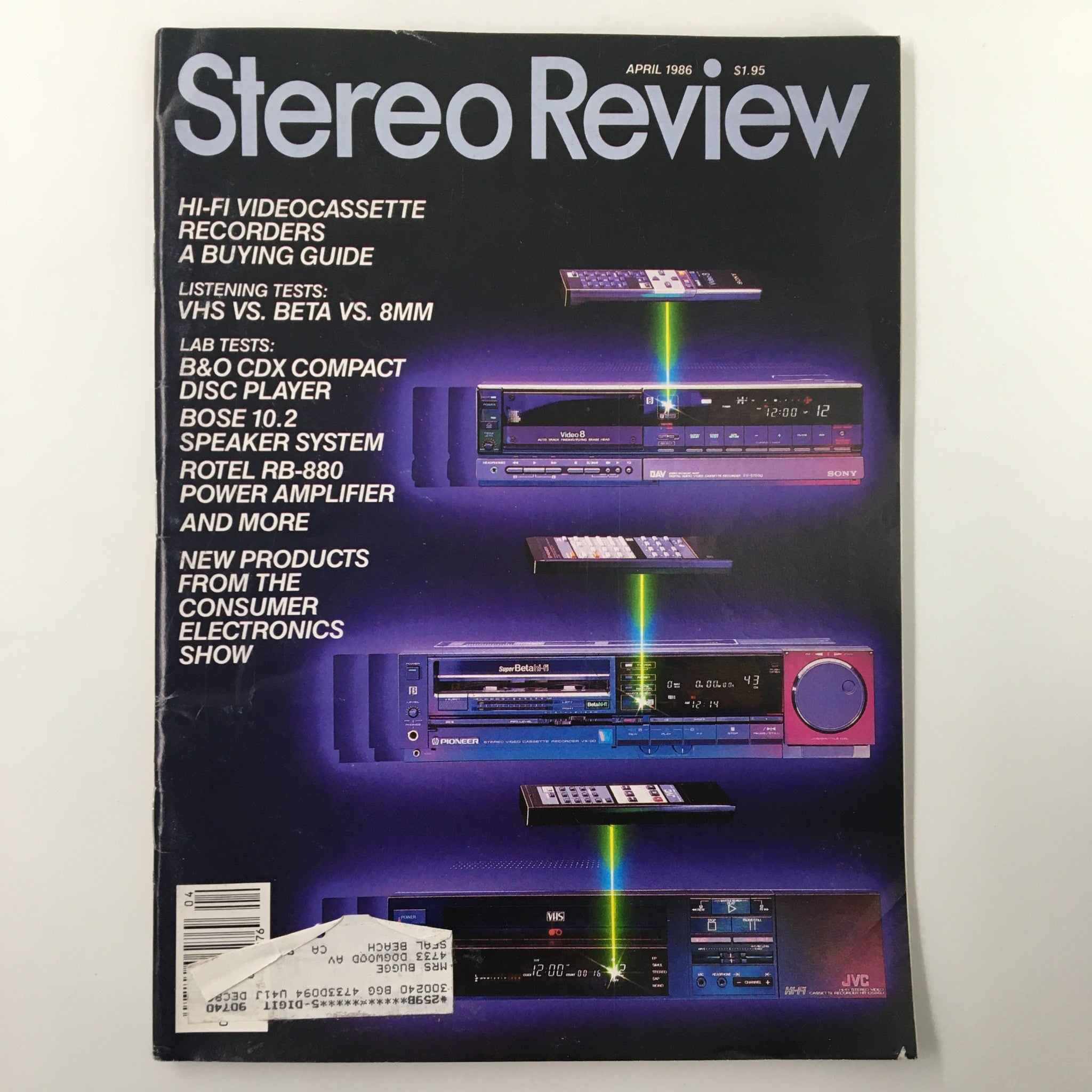 Stereo Review Magazine April 1986 Hi-Fi Videocassette Recorder's Buying Guide