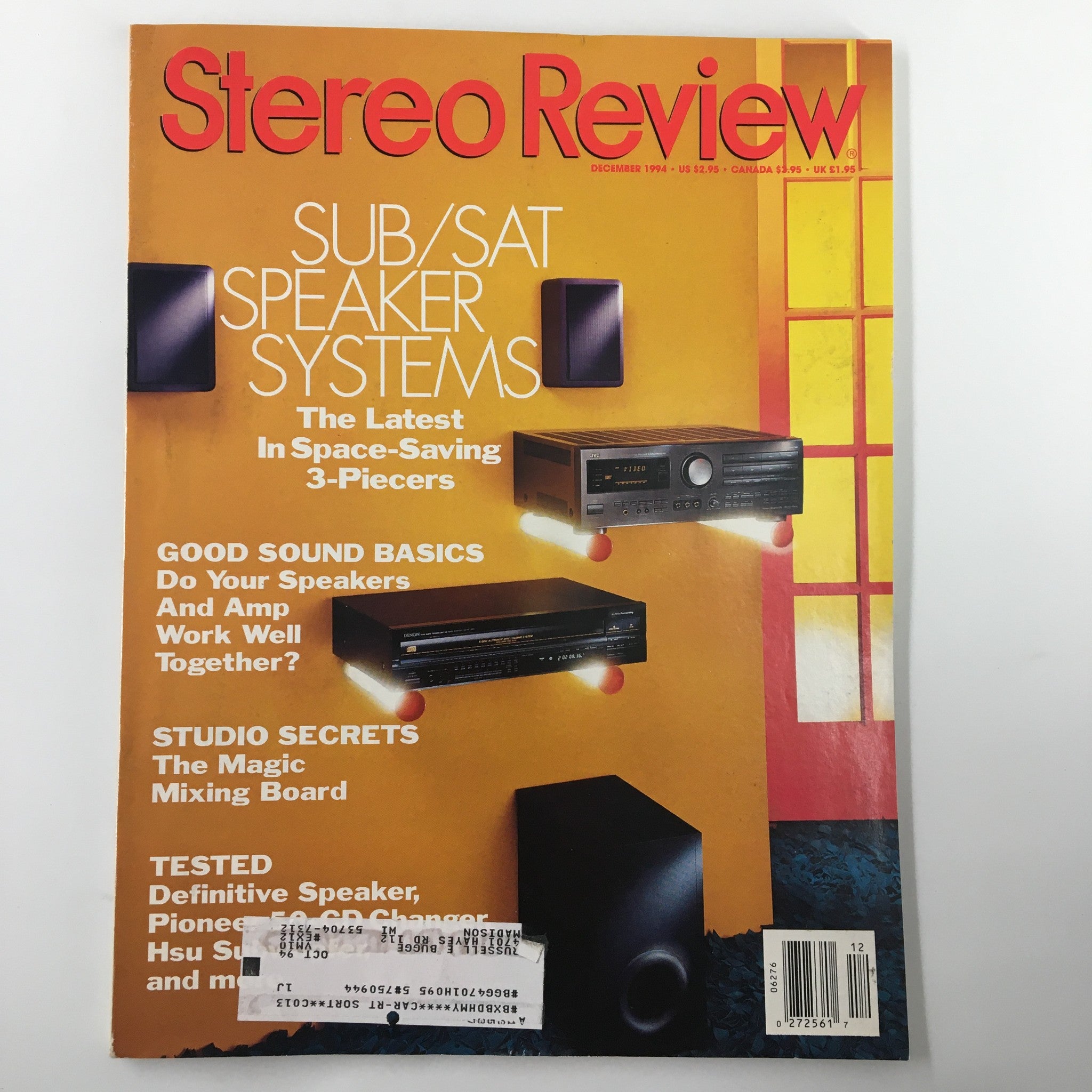 Stereo Review Magazine December 1994 The Latest In Space-Saving 3-Piecers