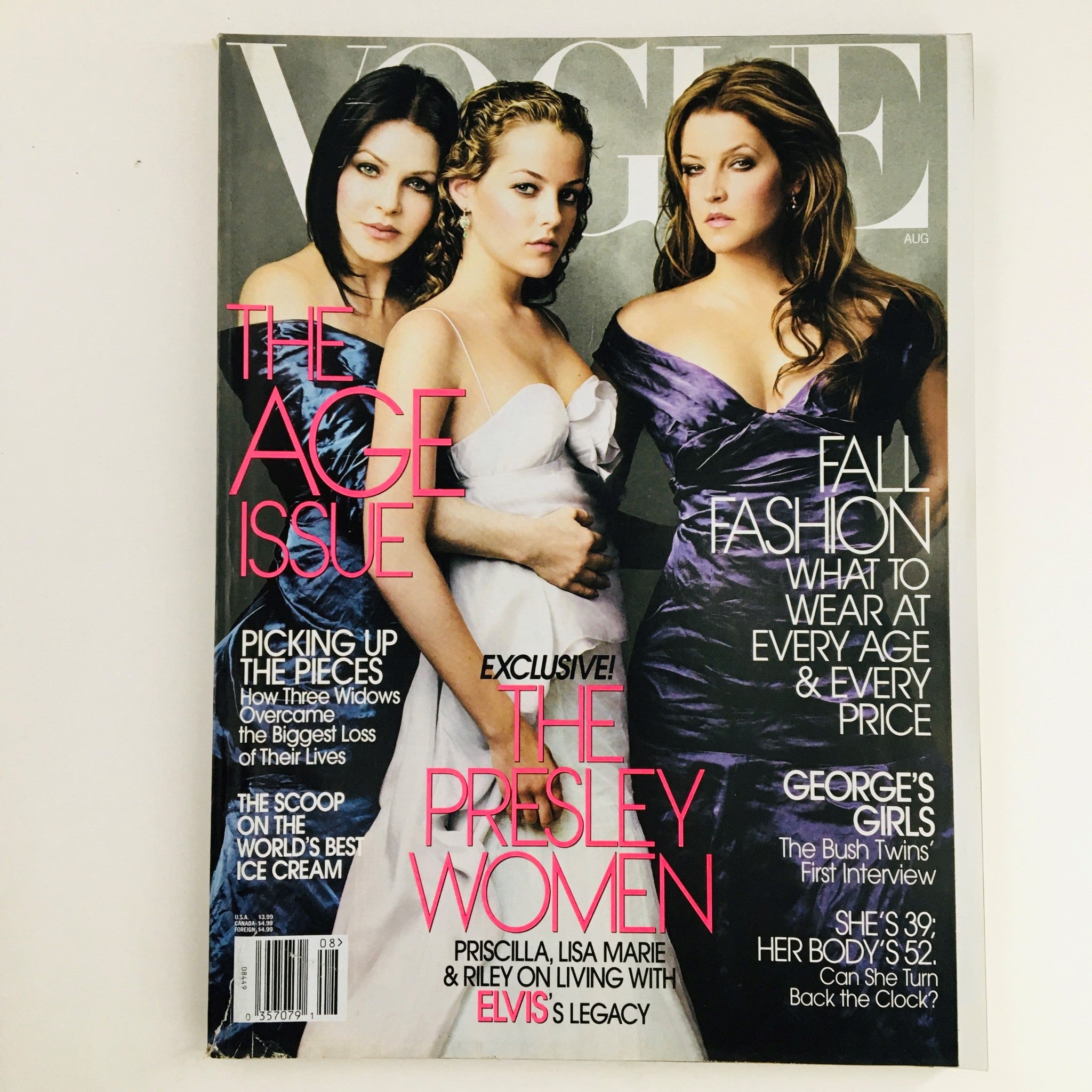 Vogue Magazine August 2004 Priscilla Lisa Marie & Riley Presley, No Label VG