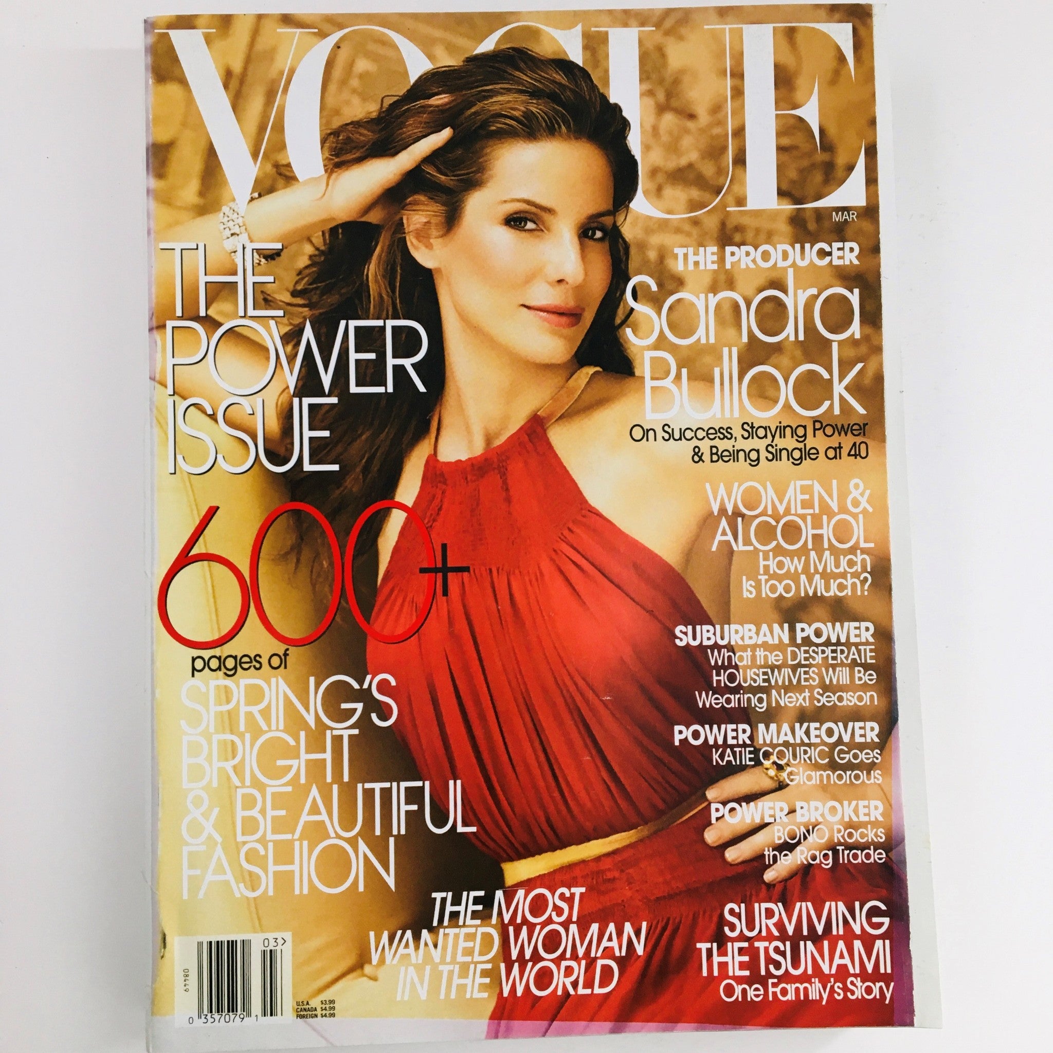 Vogue Magazine March 2005 American Actress Sandra Bullock, No Label VG