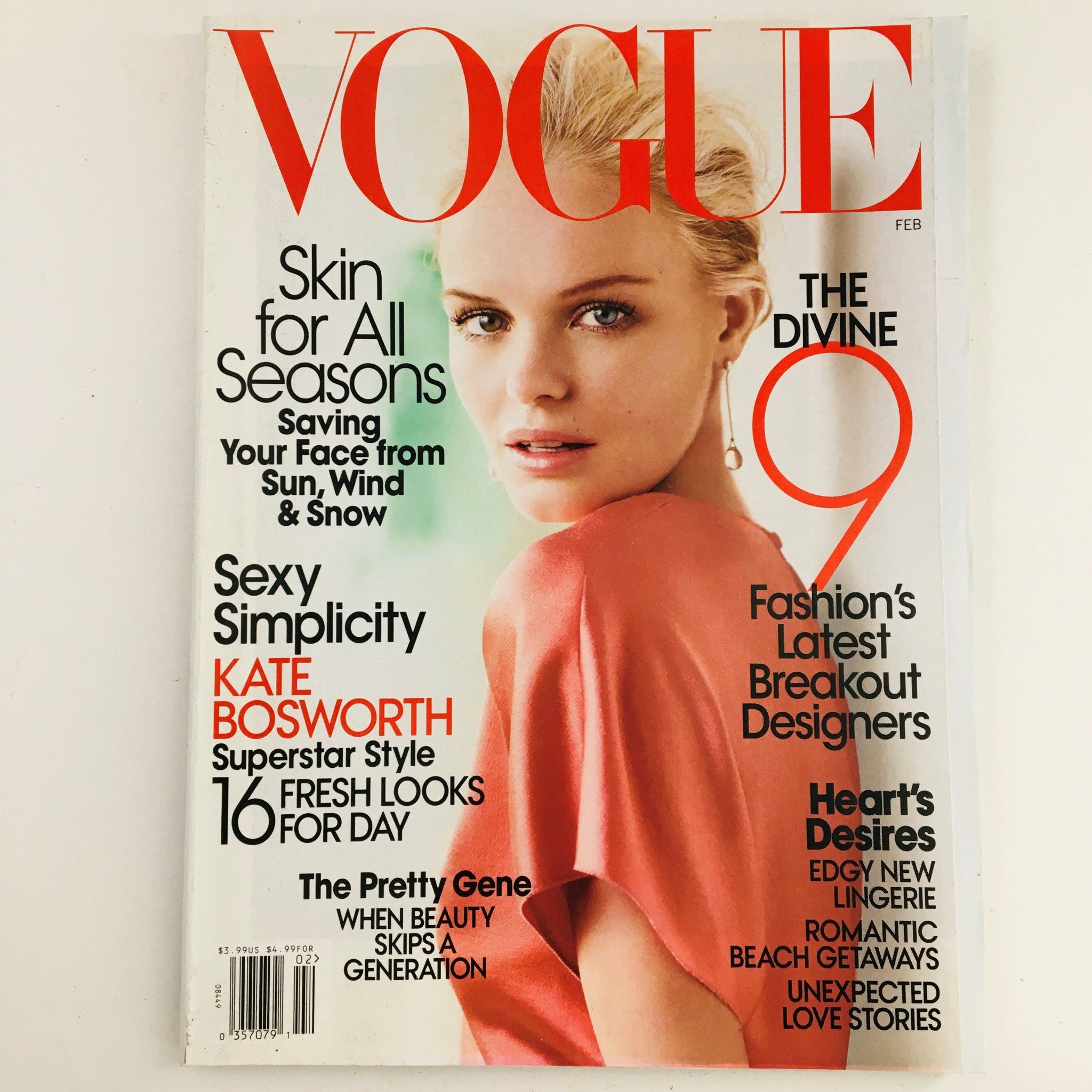 Vogue Magazine February 2008 American Actress Kate Bosworth, No Label VG