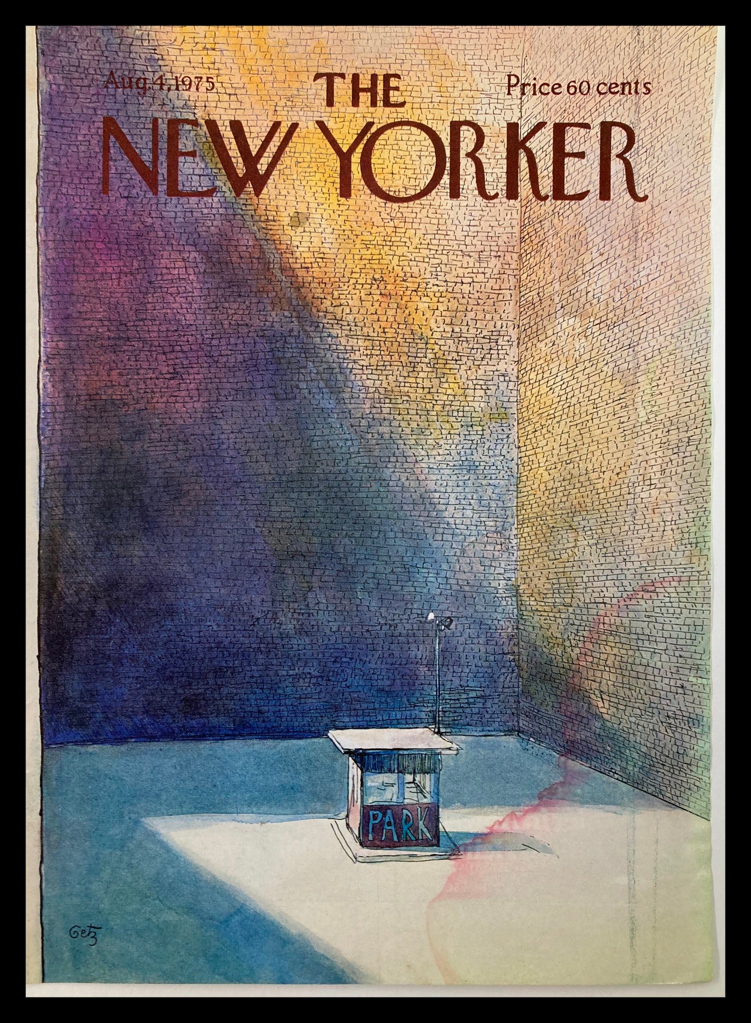 COVER ONLY The New Yorker August 4 1975 The Parking Lot by Arthur Getz No Label