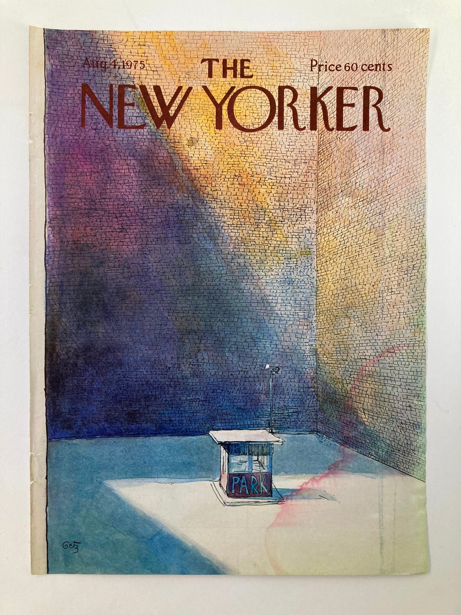 COVER ONLY The New Yorker August 4 1975 The Parking Lot by Arthur Getz No Label