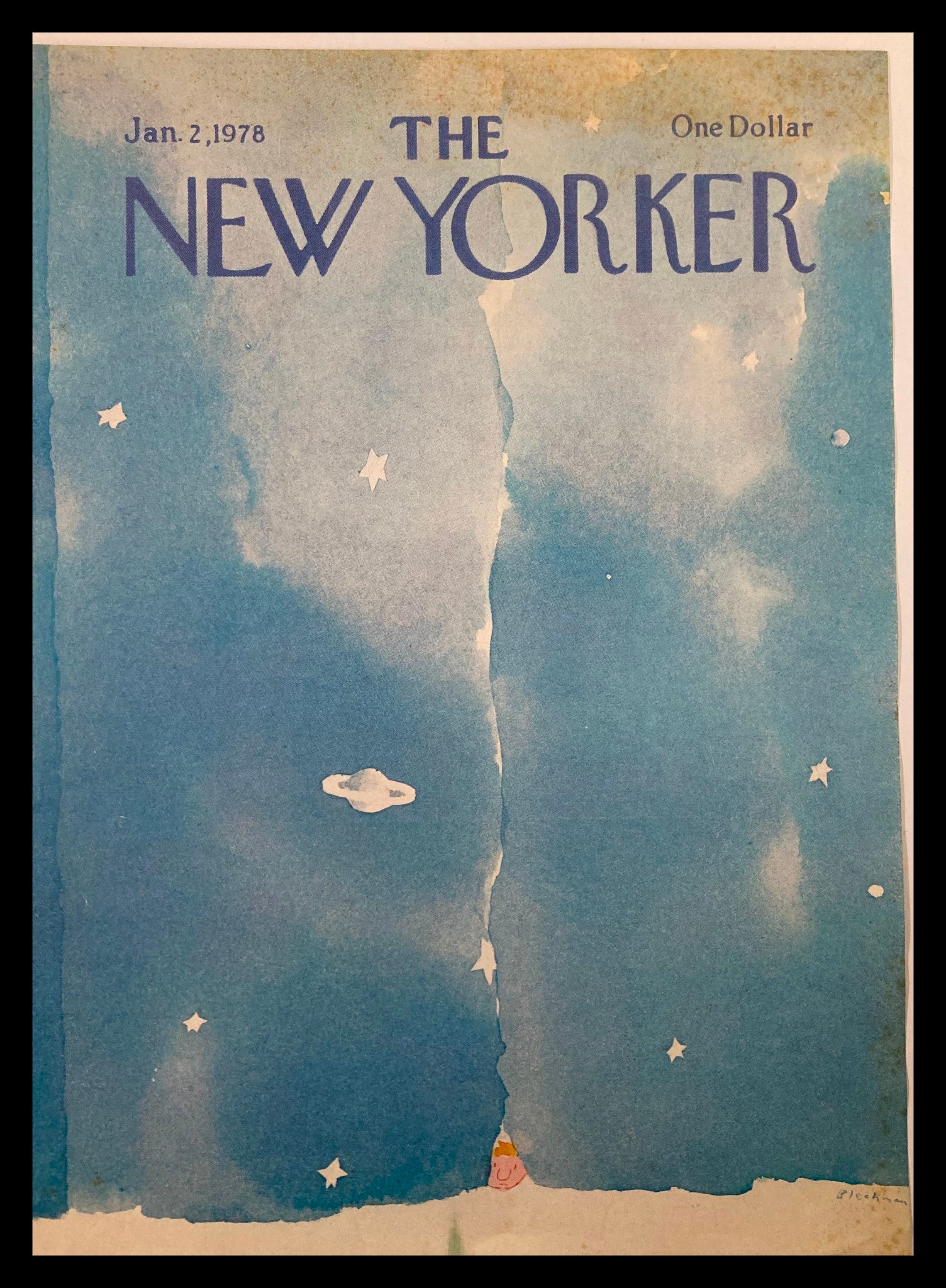 COVER ONLY The New Yorker January 2 1978 Galaxy View by R.O. Blechman No Label