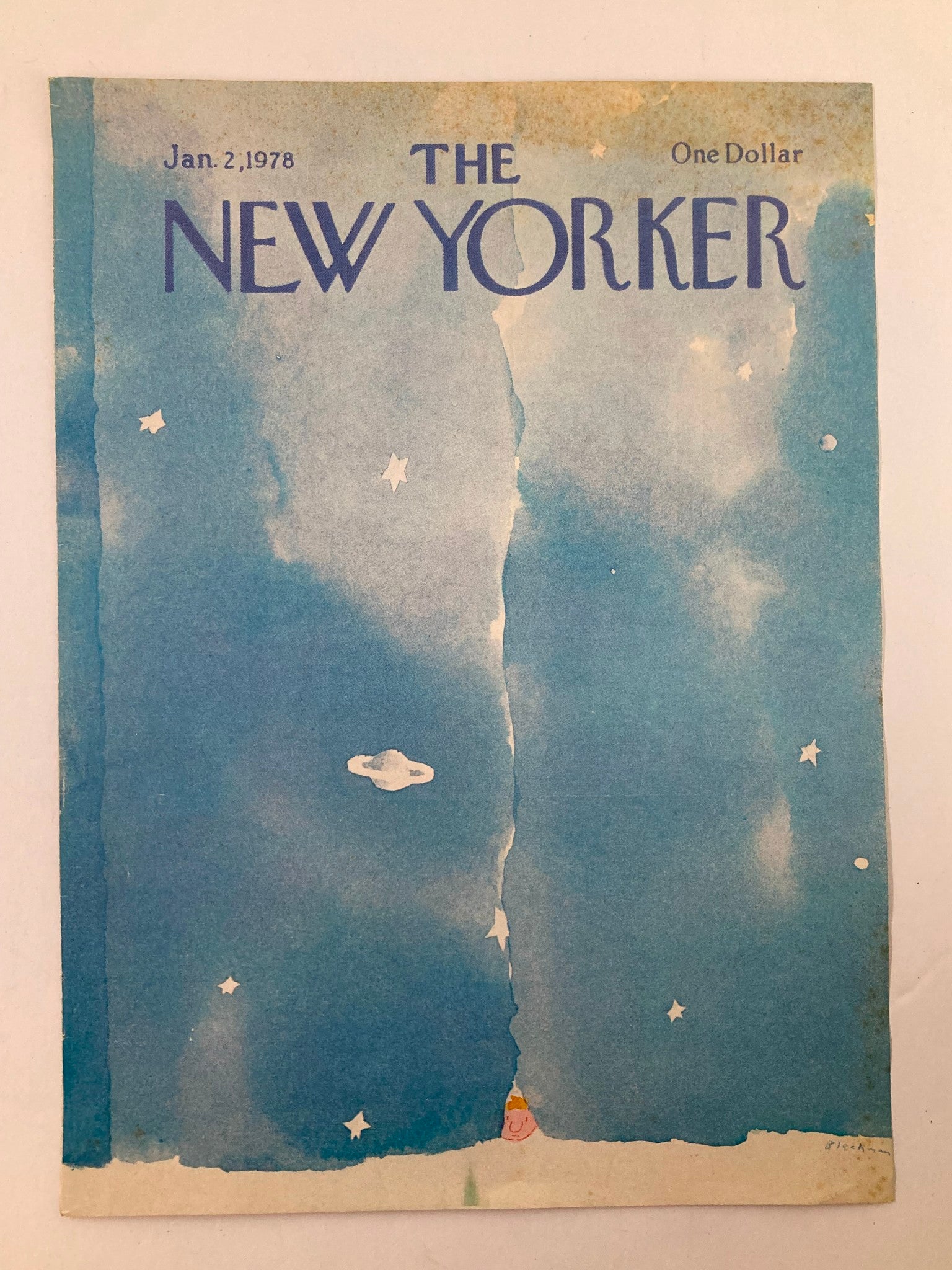 COVER ONLY The New Yorker January 2 1978 Galaxy View by R.O. Blechman No Label