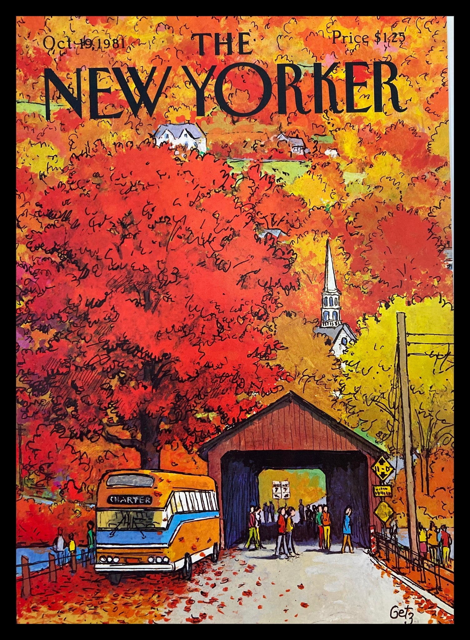 COVER ONLY The New Yorker October 19 1981 Autumn Charter by Arthur Getz No Label