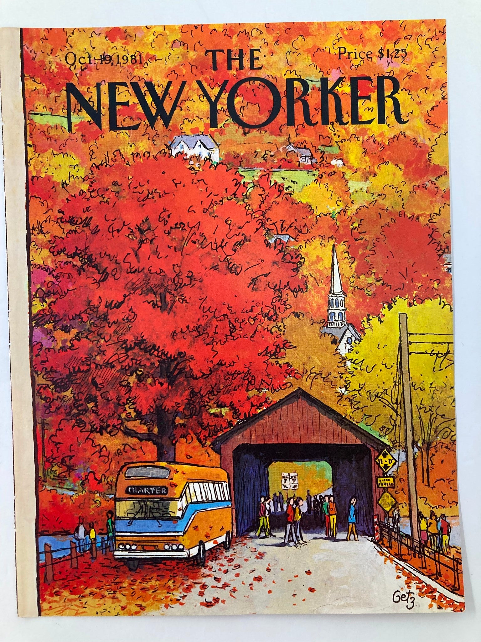 COVER ONLY The New Yorker October 19 1981 Autumn Charter by Arthur Getz No Label